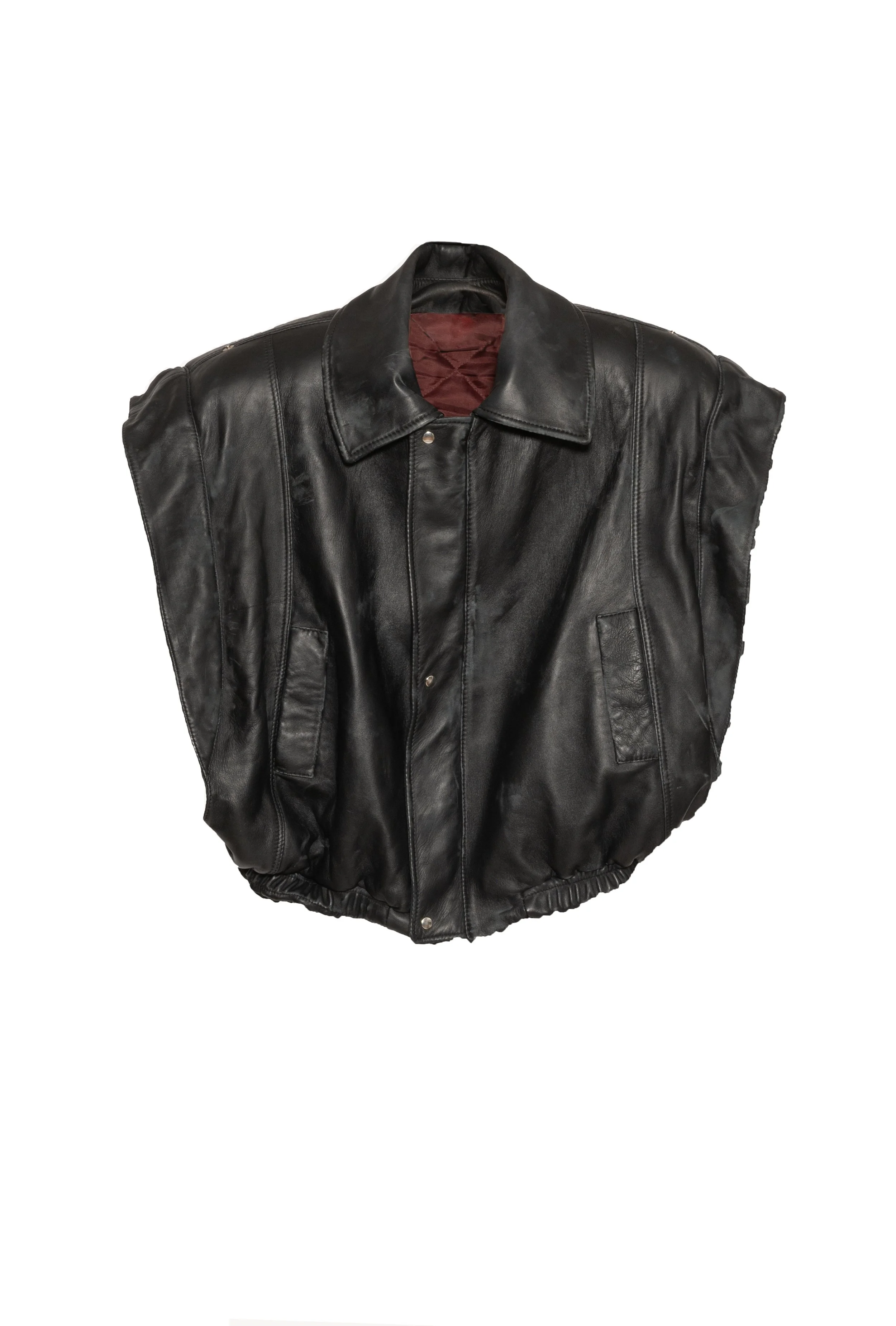 Sleeveless leather jacket