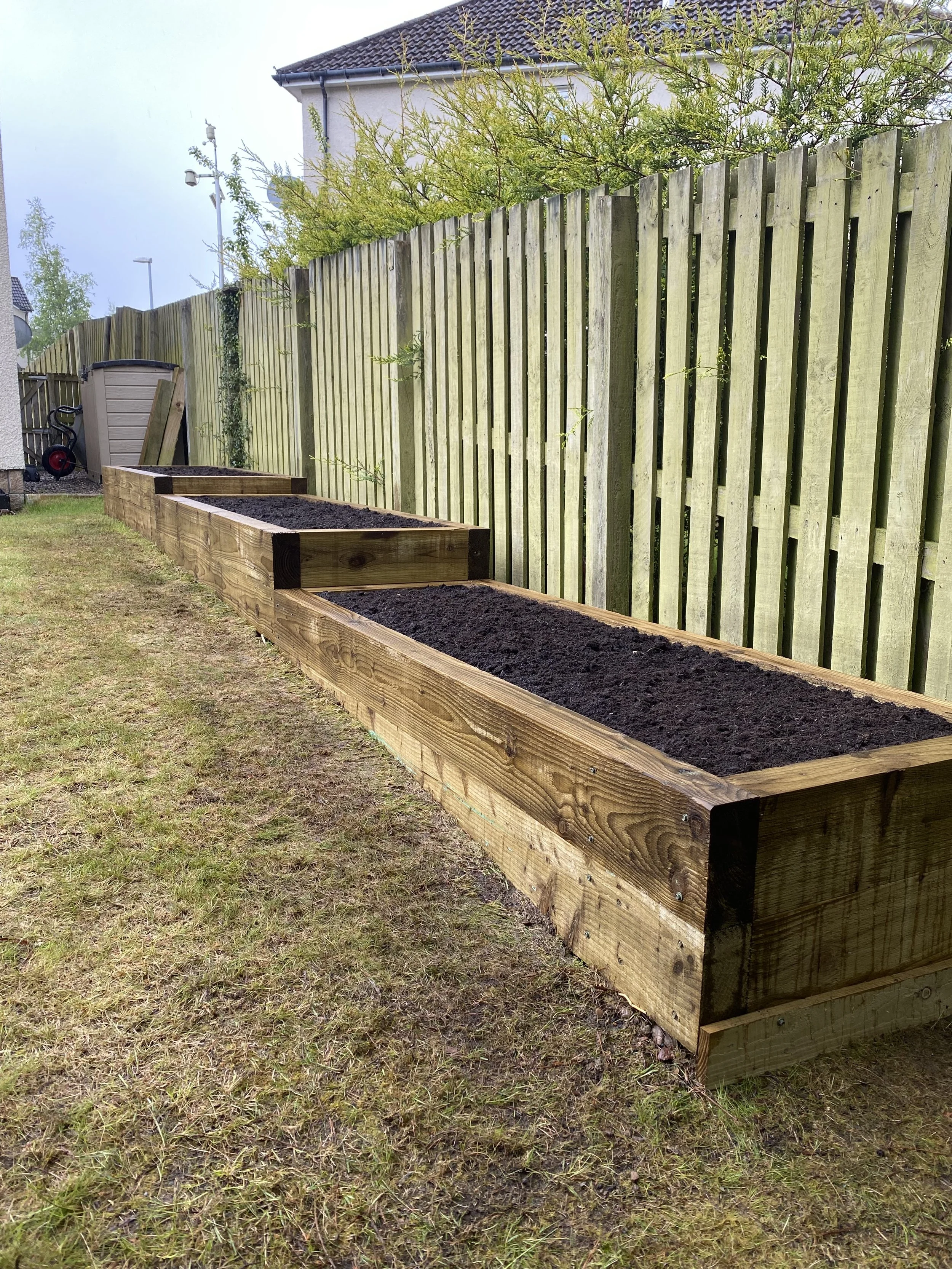 timber planter beds