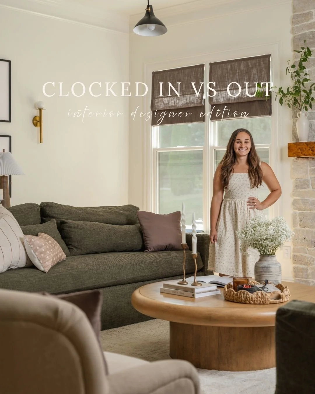 A little clocked in vs. clocked out, interior designer edition.

Most days, I am somewhere between meeting with industry partners, reviewing selections, answering emails, walking job sites, and talking to myself about all the design decisions ahead. 