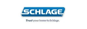 Schlage logo with tagline 'Trust your home to Schlage.'