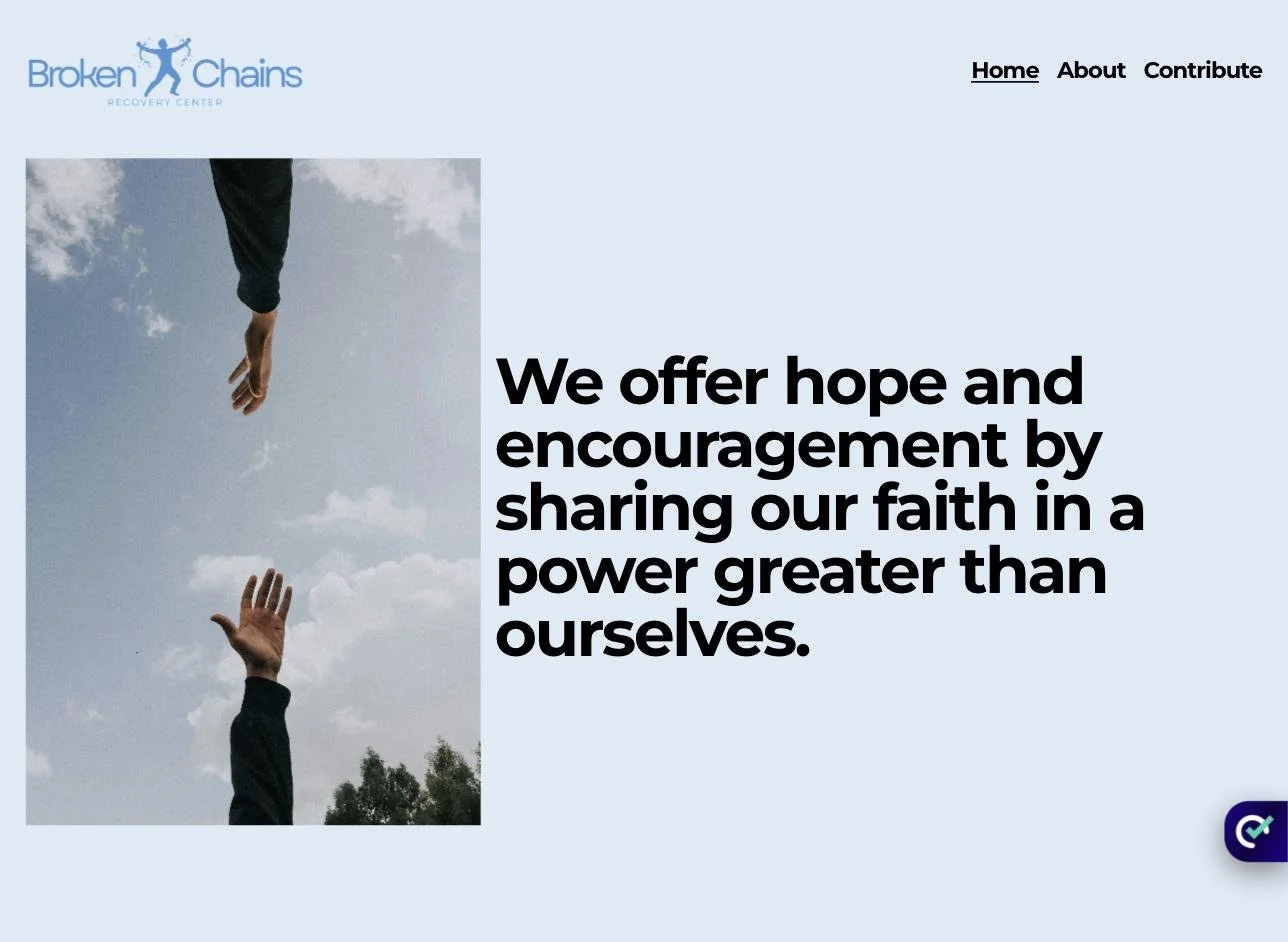 Broken Chains Corpus Christi faith-based recovery ministry website and logo design