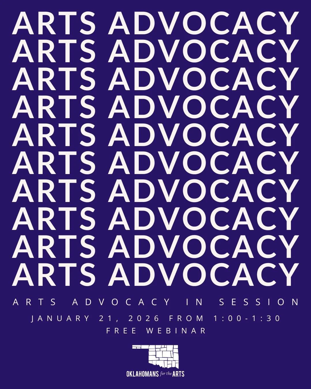 Arts advocacy is stronger when we work together 🎨📣

OFTA's first free monthly webinar, is your briefing before the legislative session begins.

Don't advocate alone. Register now, link in bio 👆 

#OFTA #OklahomaArts #ArtsAdvocacy #ArtsLegislation
