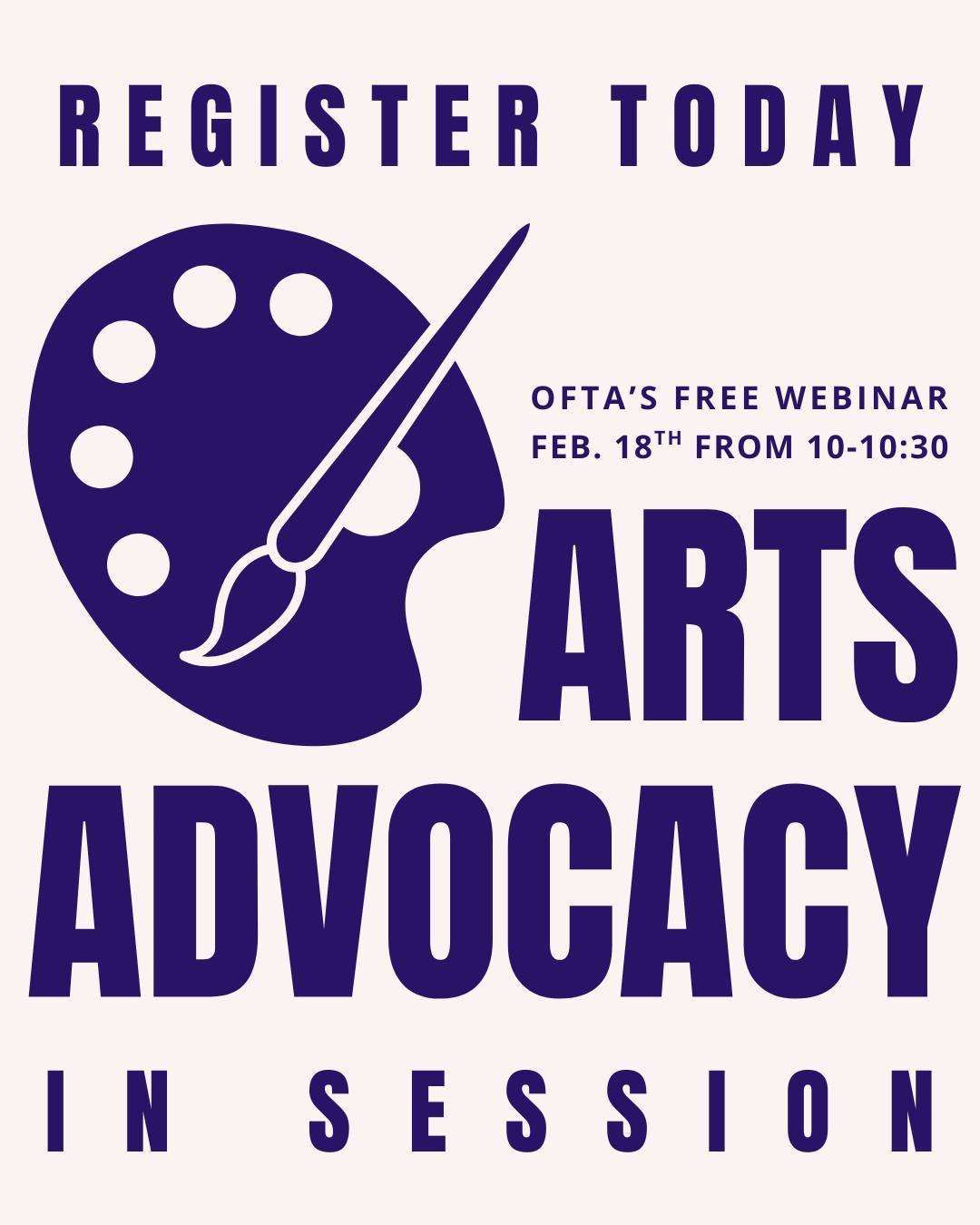 30 Minutes to Make a Difference for the Arts! 🏦🎨

The 60th Legislative Session is moving fast! Do you know which bills will affect our creative community this year?

Join Oklahomans for the Arts on Wednesday, February 18th for our February Advocacy