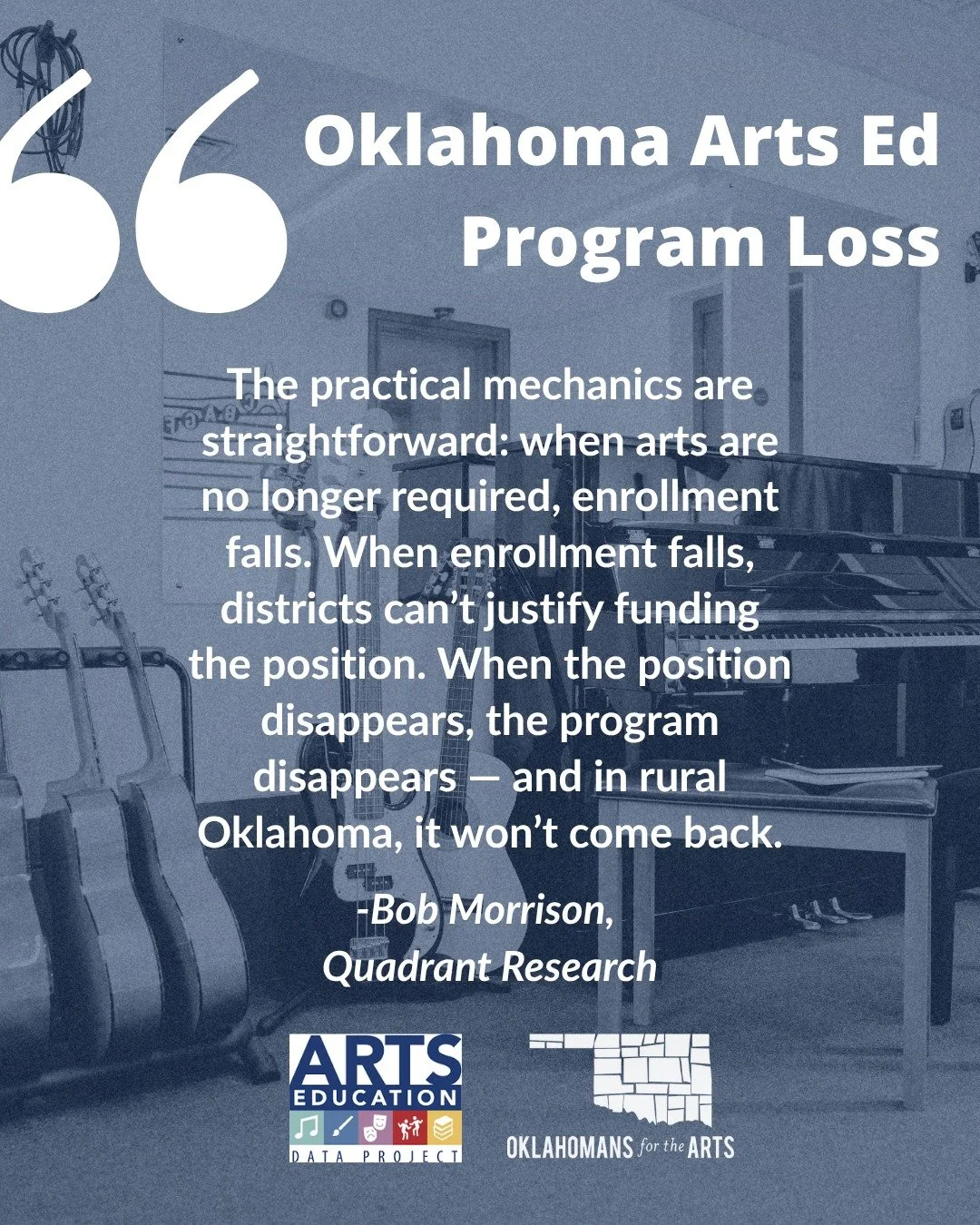 Bob Morrison&rsquo;s article, "The Storm is Here," identifies Oklahoma as the "most direct blow" in a national trend. Our state has hurt our student's development and career rediness by removing the fine arts graduation requiremen