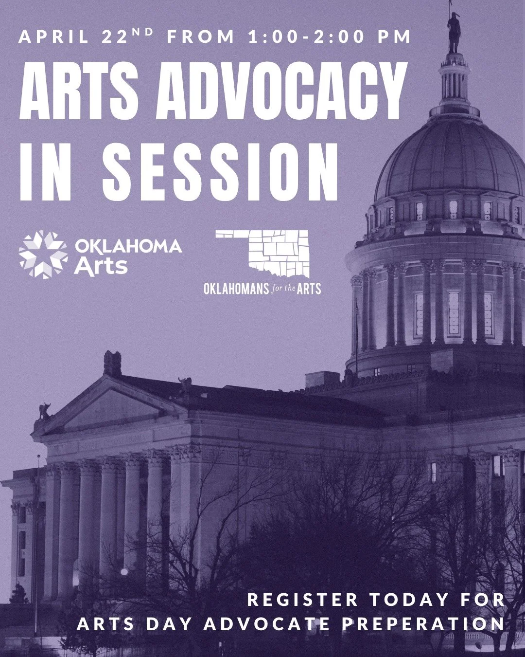 Arts Day is almost here. Are you ready?

Join us for our final Arts Advocacy in Session webinar to get all the "need-to-know" details before the big event.

On the agenda:
Funding Update: Amber Sharples joins us to discuss the future of sta