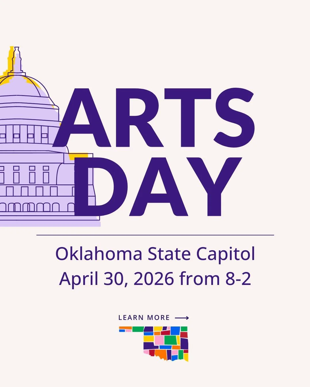 Your Capitol. Your Art. Your Voice. 🏛️✨

Arts Day is this Thursday, April 30th! We are filling the Capitol to remind our leaders that the arts strengthen our economy, our schools, and our well-being.

How will you help us make an impact?
✅ SHOW UP: 