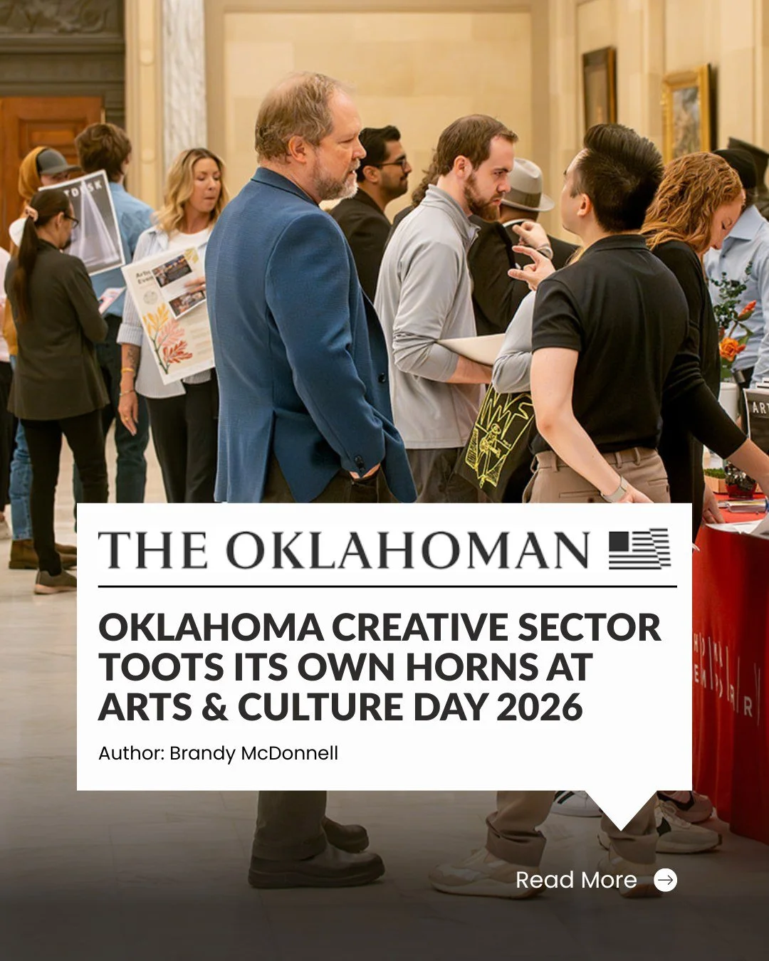 Read The Oklahoman article by Brandy McDonnell about this year's Arts Day 🎨🎹🏛️

We brought together hundreds of advocates and representatives from 60 arts organizations. This event served as both a celebration of creativity and a strategic advocac
