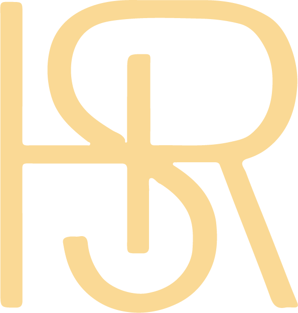 A stylized logo with overlapping beige lines forming the letters 'R' and 'A' on a black background.