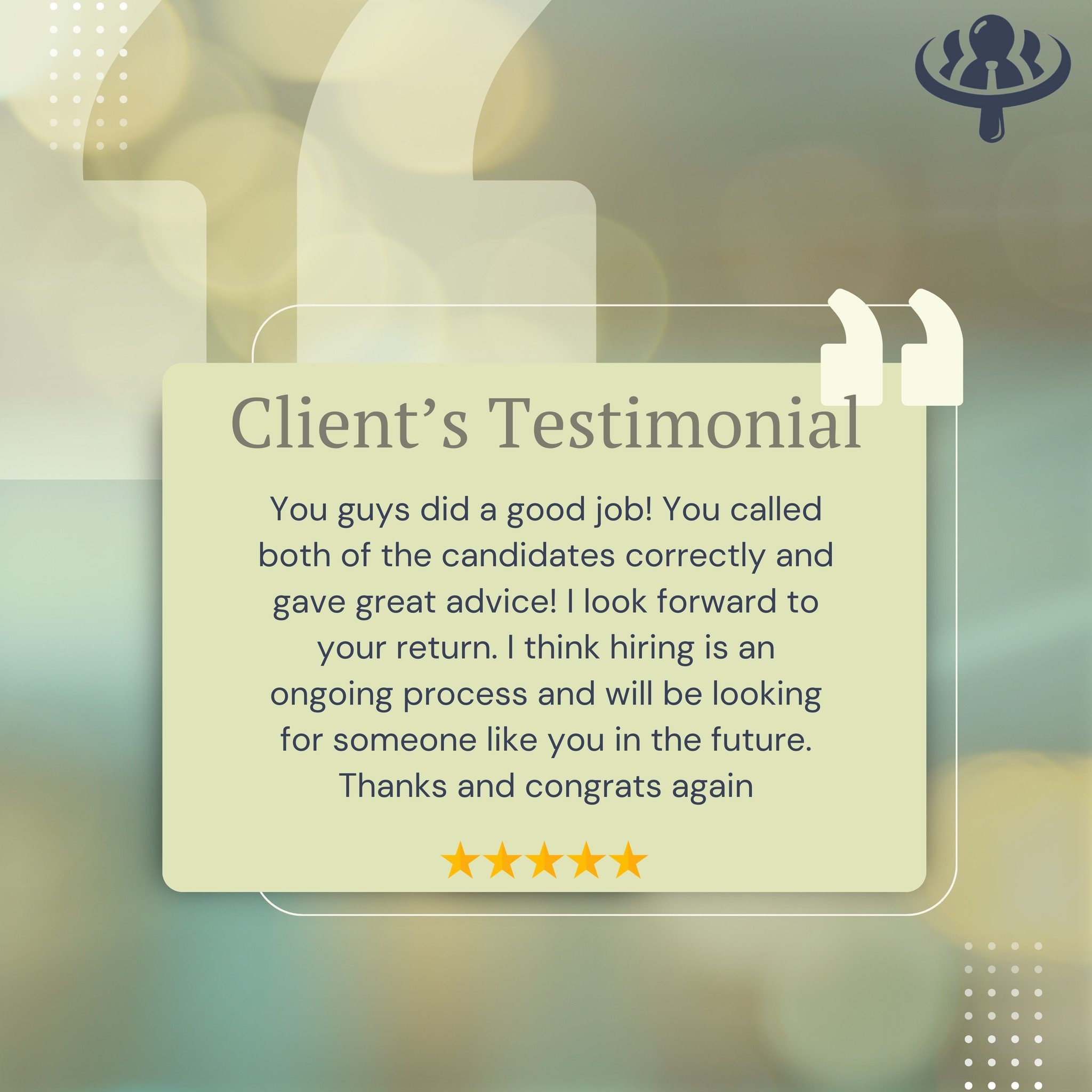 👀 “Hiring is NOT a one-time thing… it’s a strategy!” 🚀
Great businesses don’t just hire once—they hire smart, again and again. And that’s where we come in! 🎯
💬 Client Love:
"You guys did a good j
