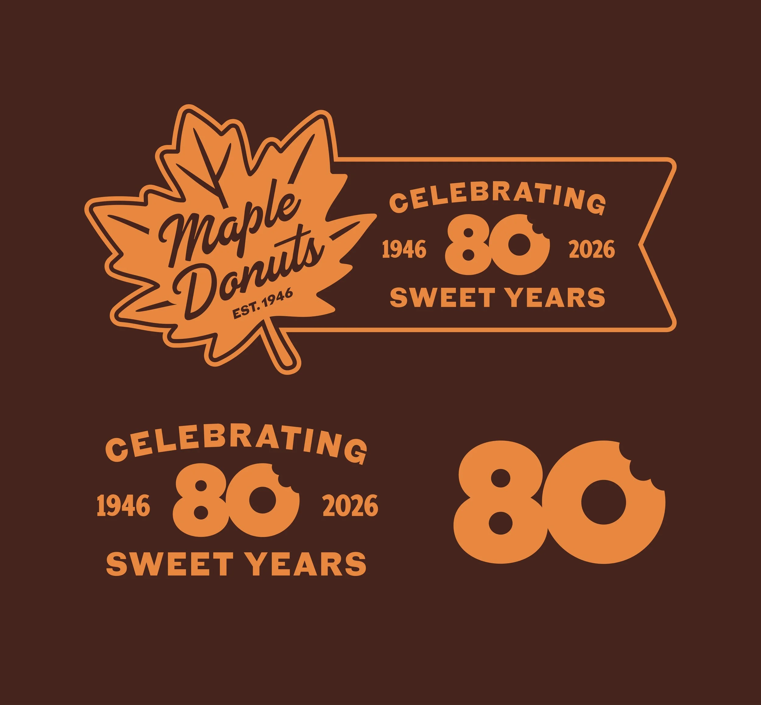 Maple Donuts 80th anniversary logo