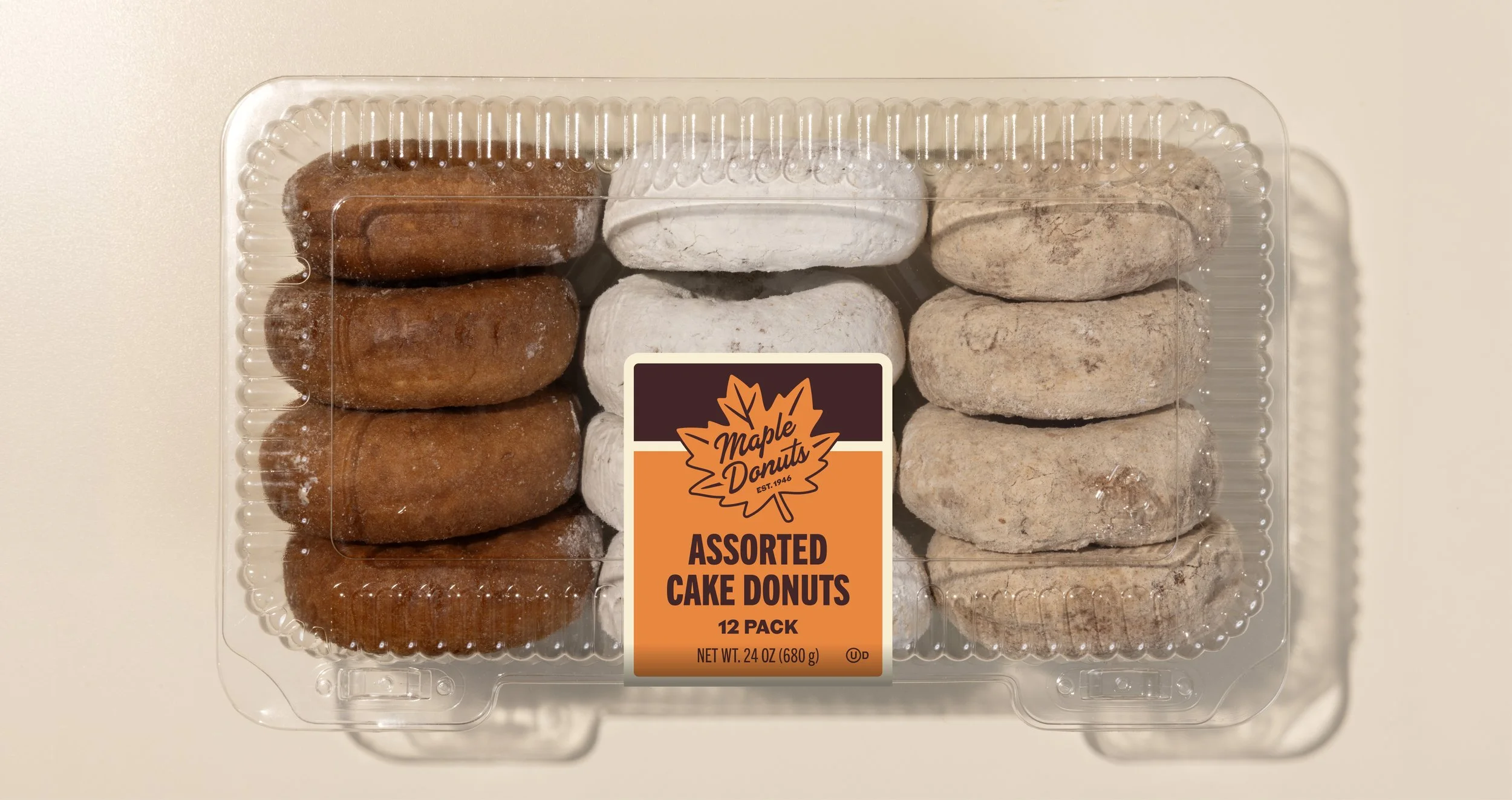 Package of assorted Maple Donuts with new label design