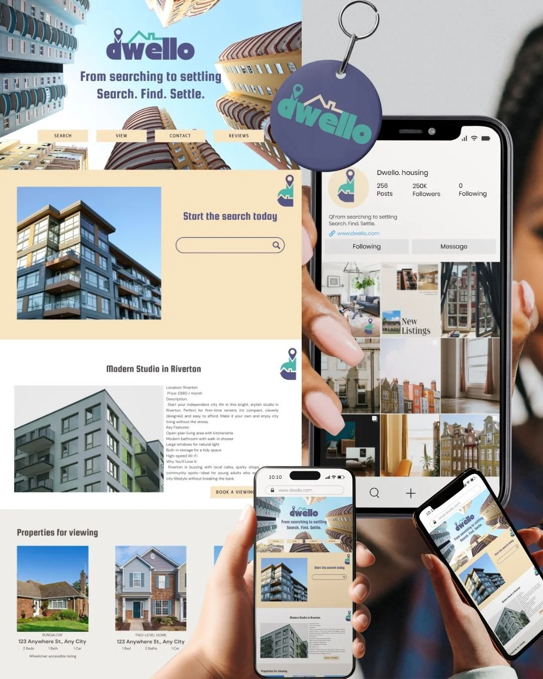 -DWELLO-

 From Searching to Settling

For this concept, I wanted to capture the quiet optimism of finding your first place. That mix of freedom, uncertainty, and belonging.

Dwello is a modern housing platform for young adults stepping into independ