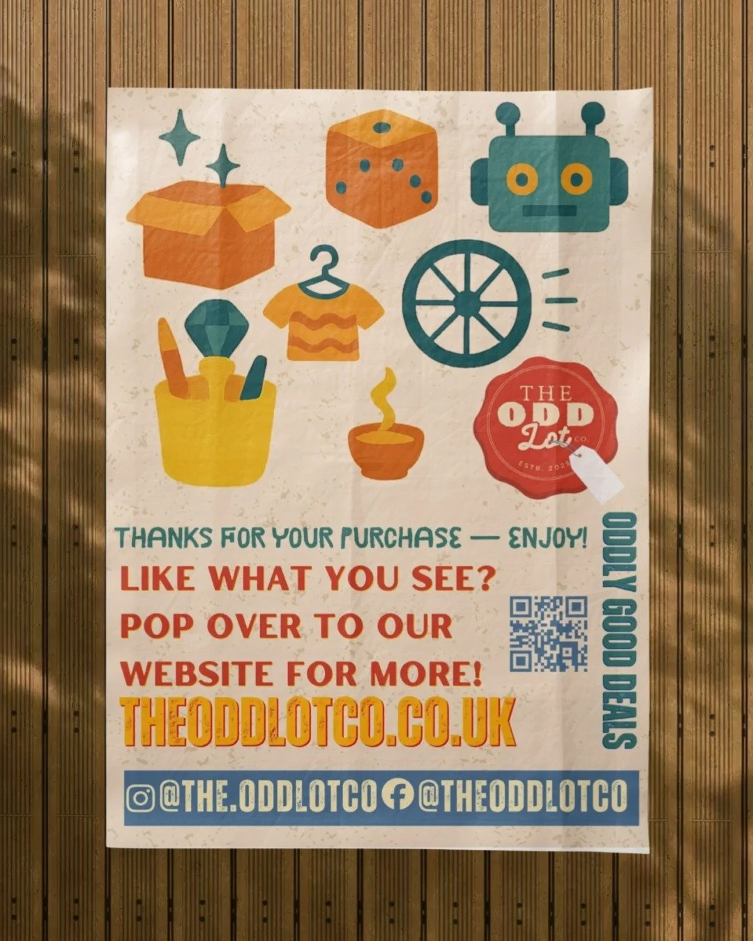 New Project Drop!
Here&rsquo;s a fresh poster I designed for @the.oddlotco &mdash; a brand that celebrates all things quirky, clever, and creative 

I wanted to capture their playful energy through bold illustrations, vibrant colours, and a fun layou