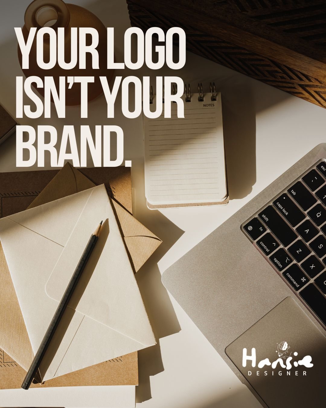 Many small businesses think a new logo is the answer.
Often, what really helps is clarity.

Your logo is just one part.
Your brand is the voice, the look, the personality &mdash; the energy that makes you recognisable.

If your content feels a little