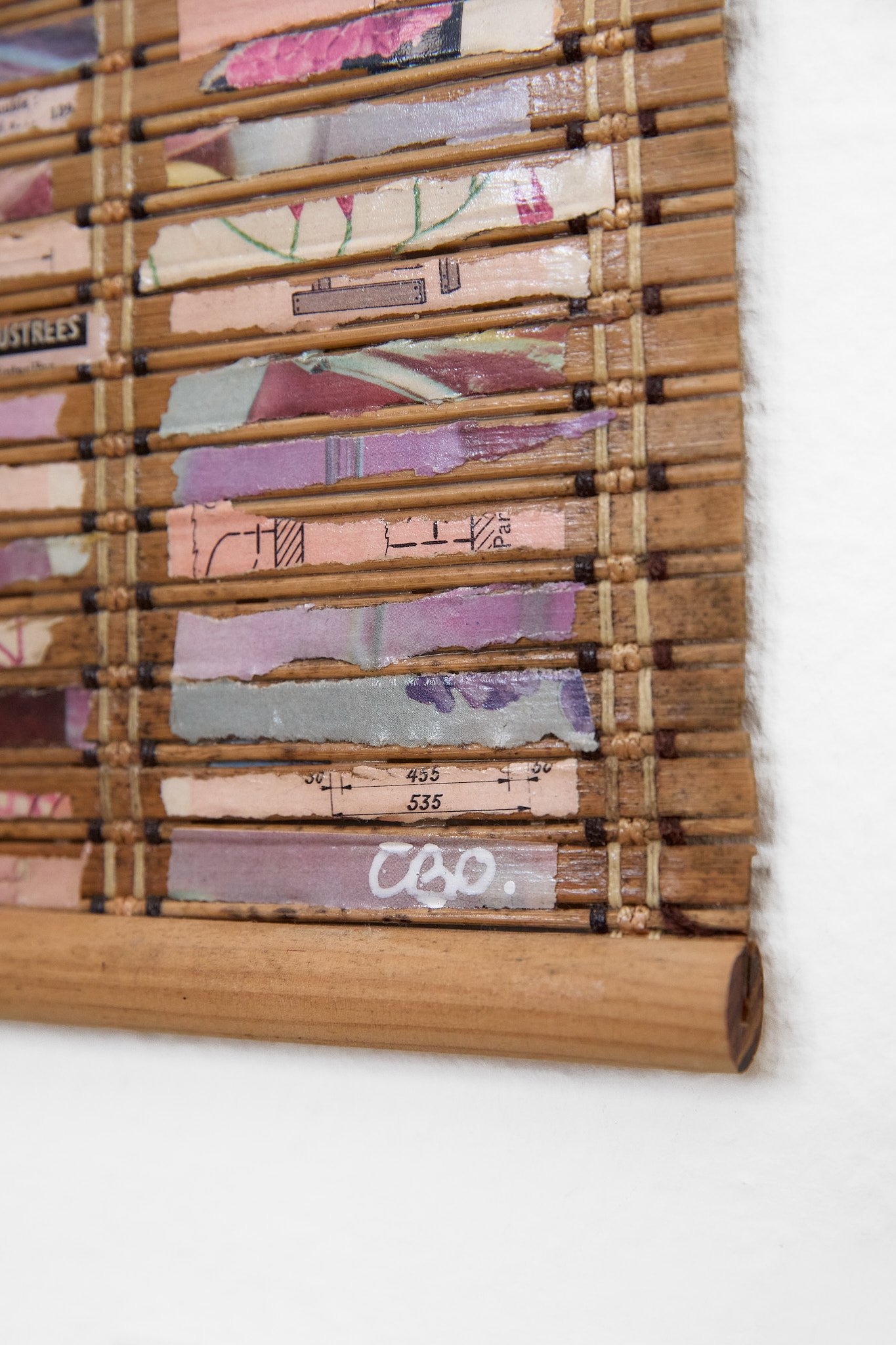 Fragments de couturier– collage sur bambou 20x200 cm, Chloé Ortiz artiste plasticienne 2.jpg