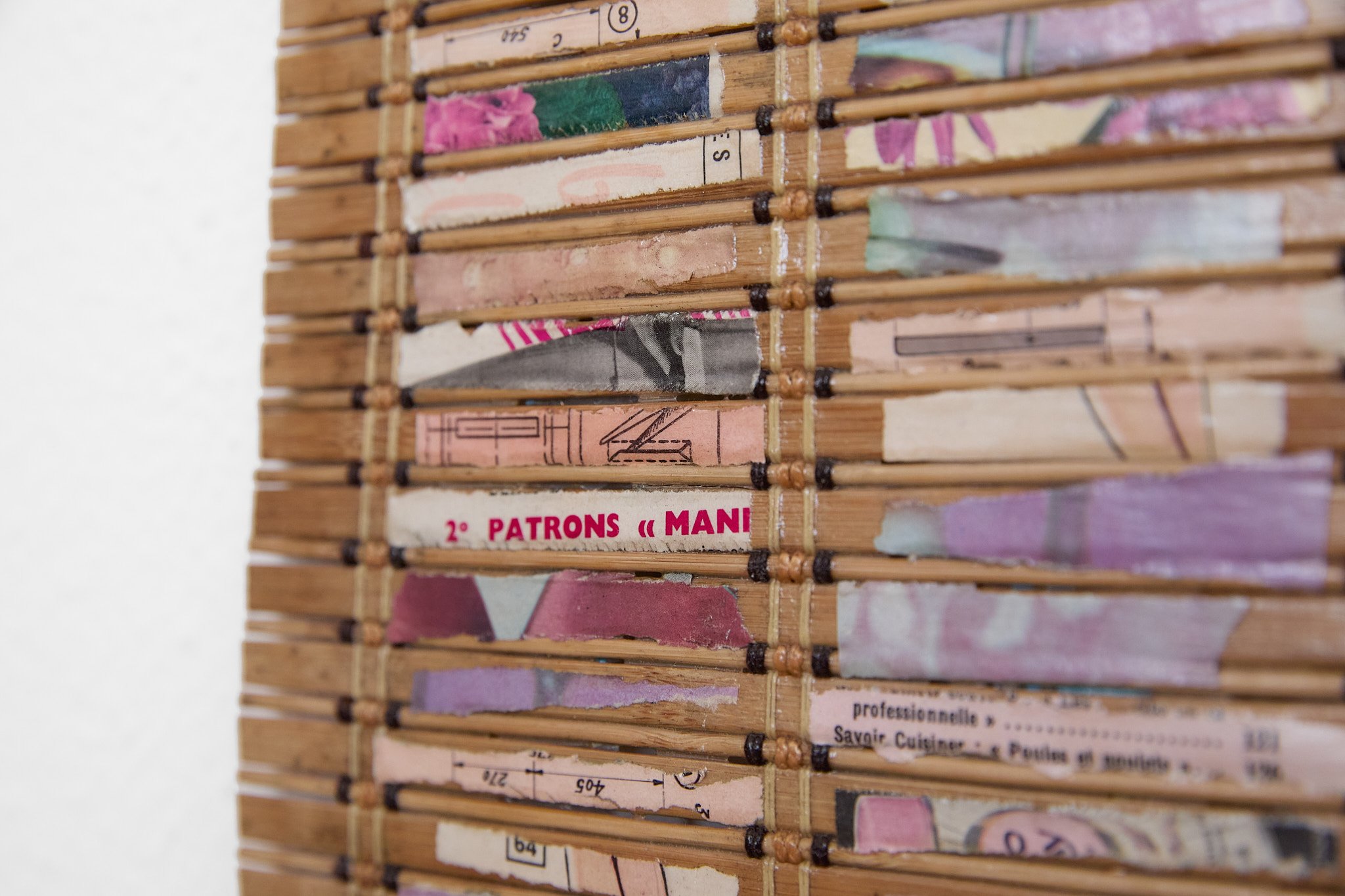 Fragments de couturier– collage sur bambou 20x200 cm, Chloé Ortiz artiste plasticienne 4.jpg