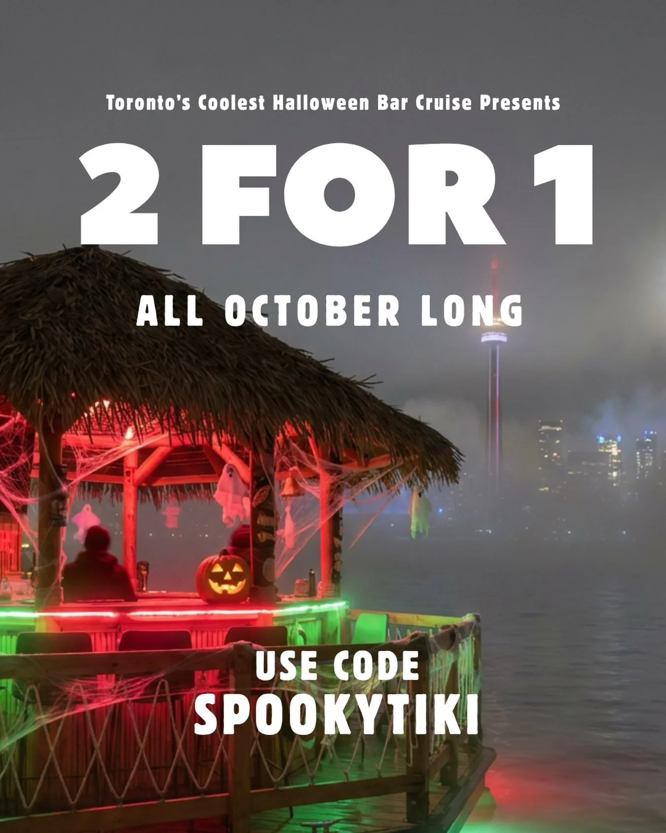 October is almost here&hellip; and something spooky is waiting out on the water.

This October, climb aboard the Haunted Tiki for a spooky Halloween party and night out in the Toronto Harbour. Expect tiki drinks, ghost stories, and a few surprises al