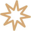 Beige eight-pointed star on a transparent background.