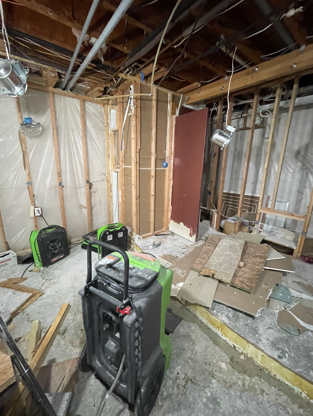 Water Damaged Living Room from Frozen Pipe