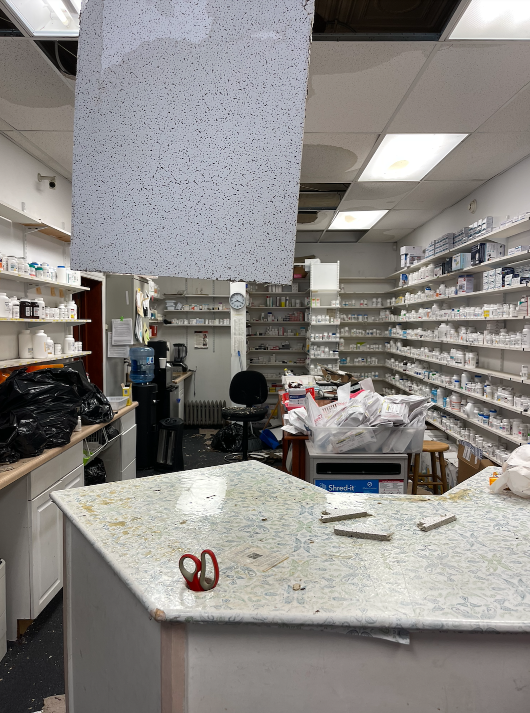 Water Damaged Pharmacy from Frozen Pipe - Full Inventory, Building Estimate, and Loss of Income Recovered for Client
