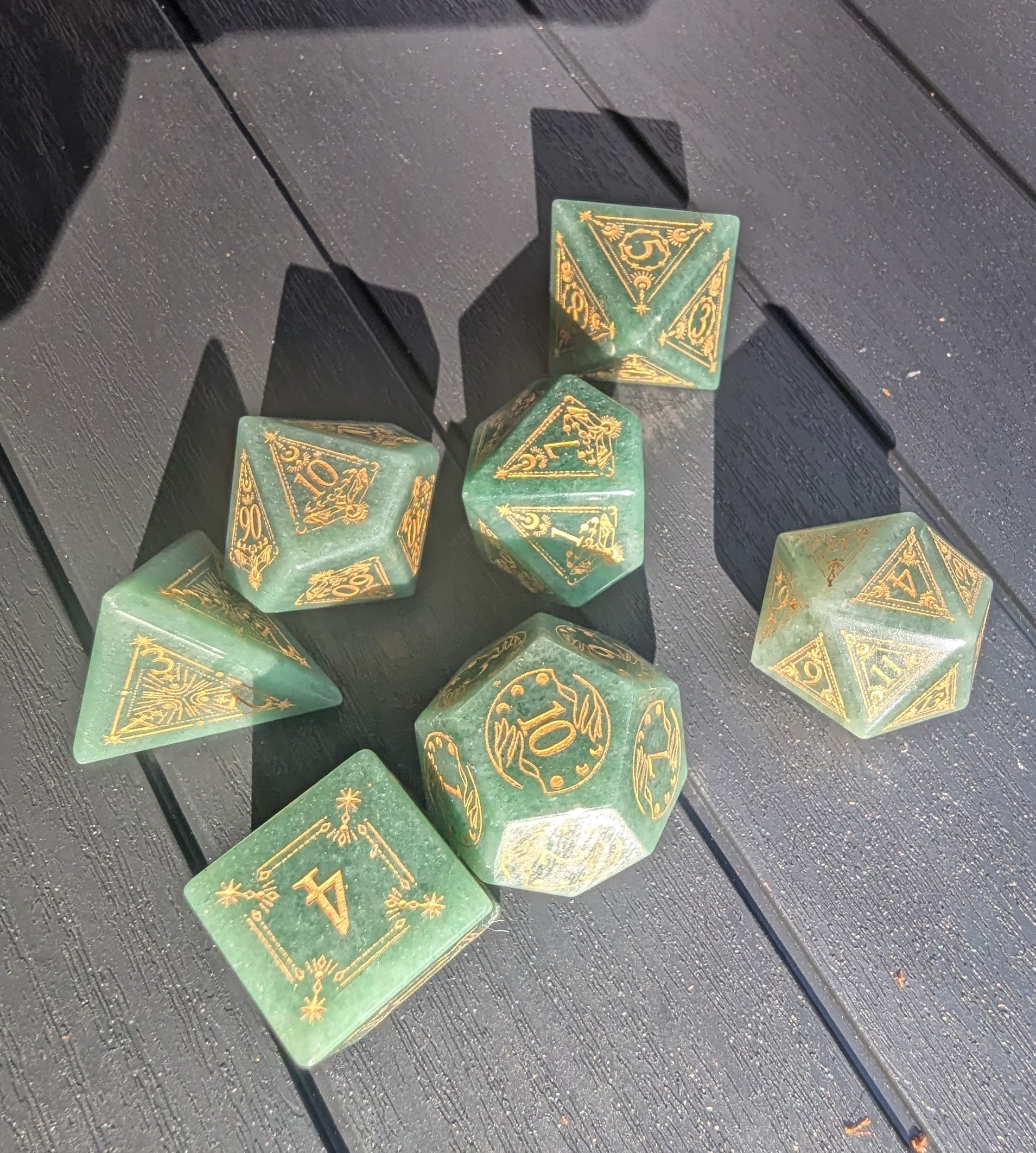 Green Aventurine Alchemy Dice Set