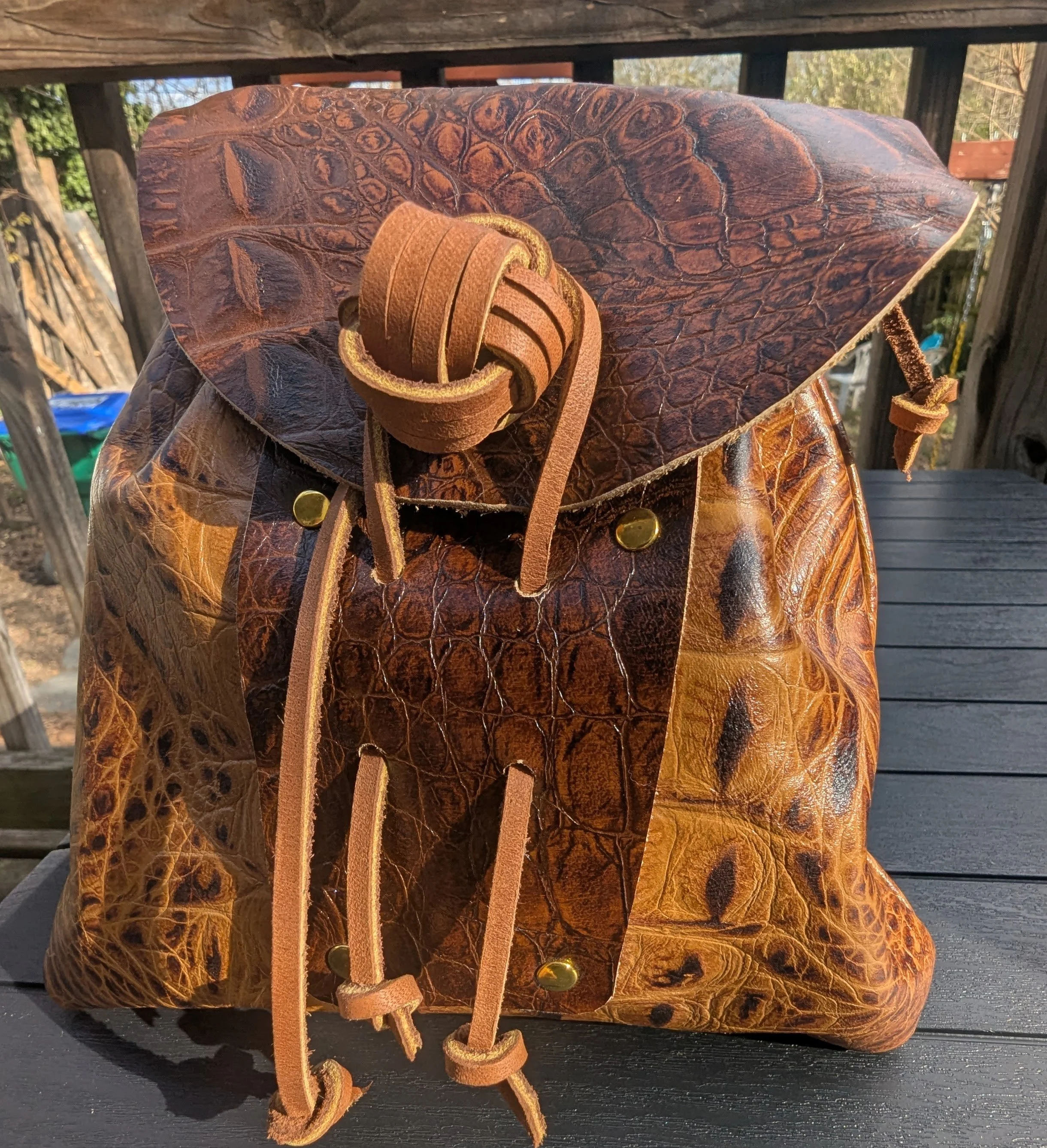 One-of-a-Kind Textured Leather Medieval Pouch