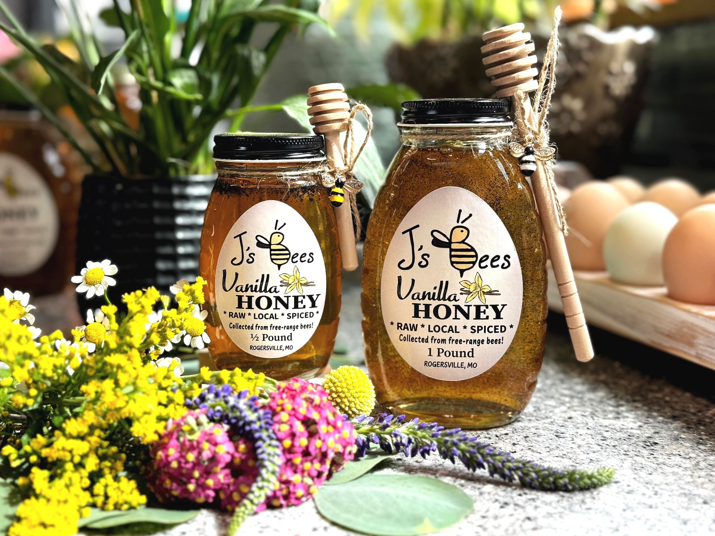 Vanilla Bean Honey Raw Local J's Bees Rogersville, MO