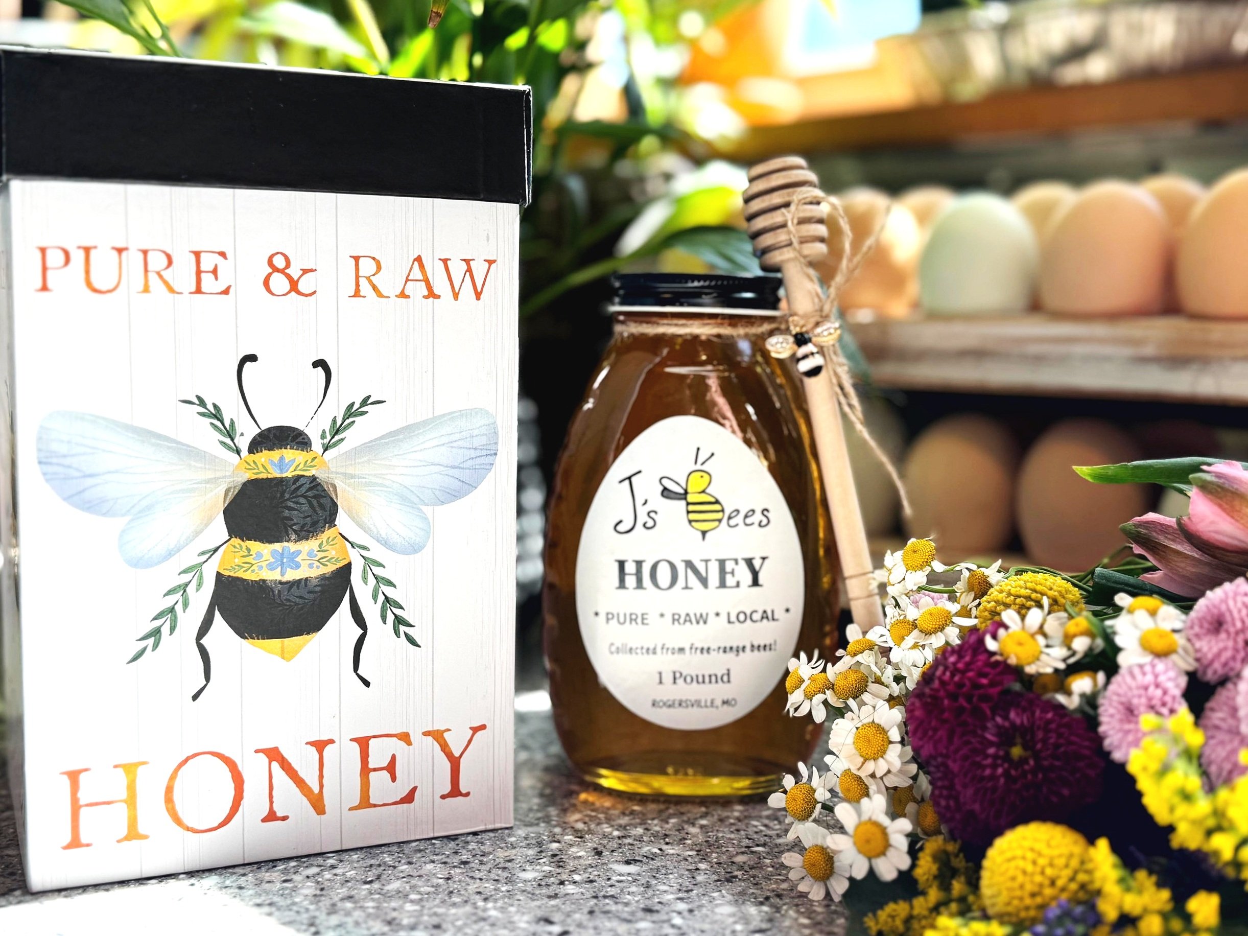 Pure Raw Local Honey 1 pound Rogersville MO J's Bees Honey