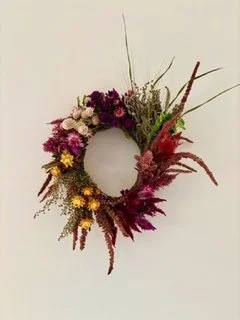 Color Block Dried Flower Wreath Workshop