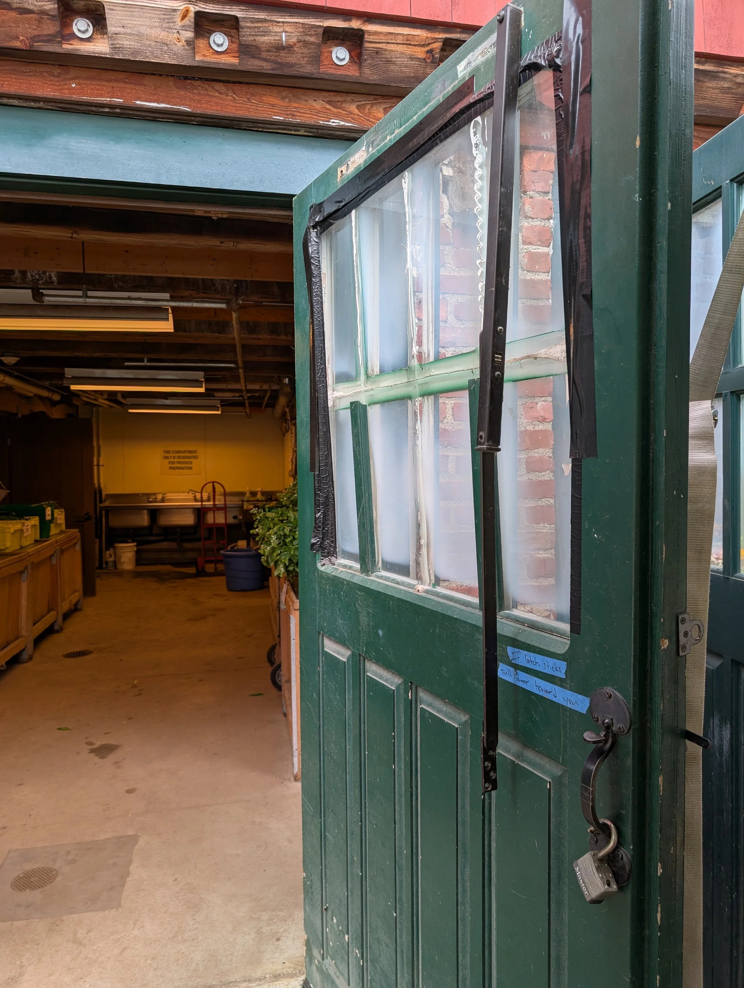 The old barn doors are no longer fully functional