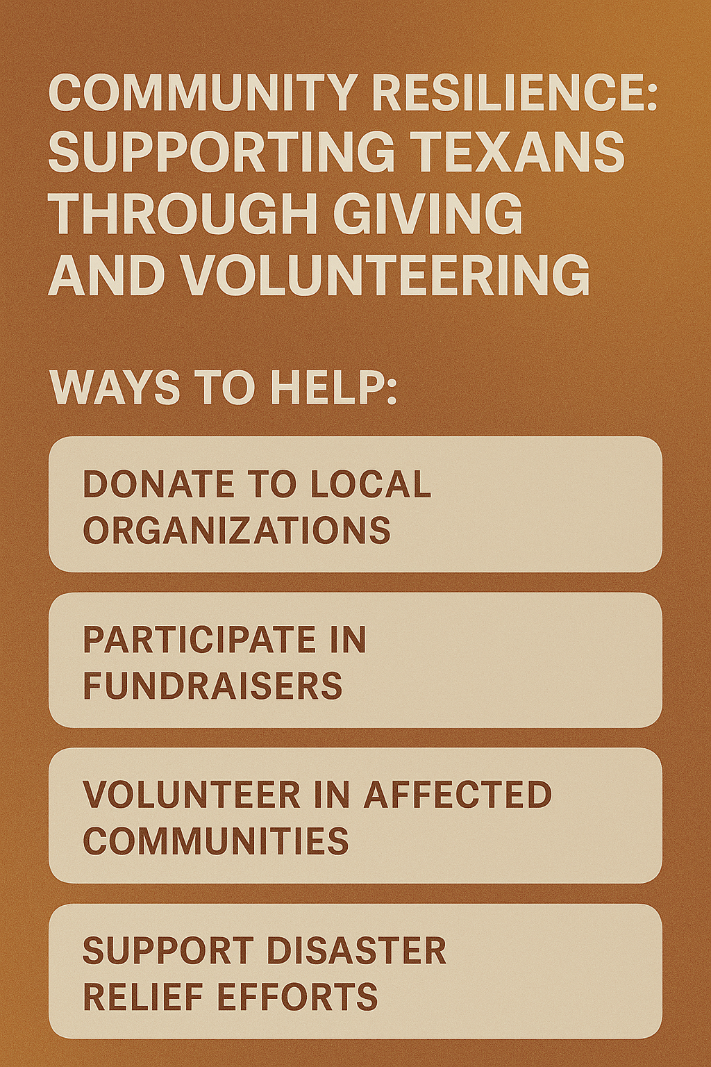 Thriving Through Giving: How Texans Can Support Each Other After Disaster