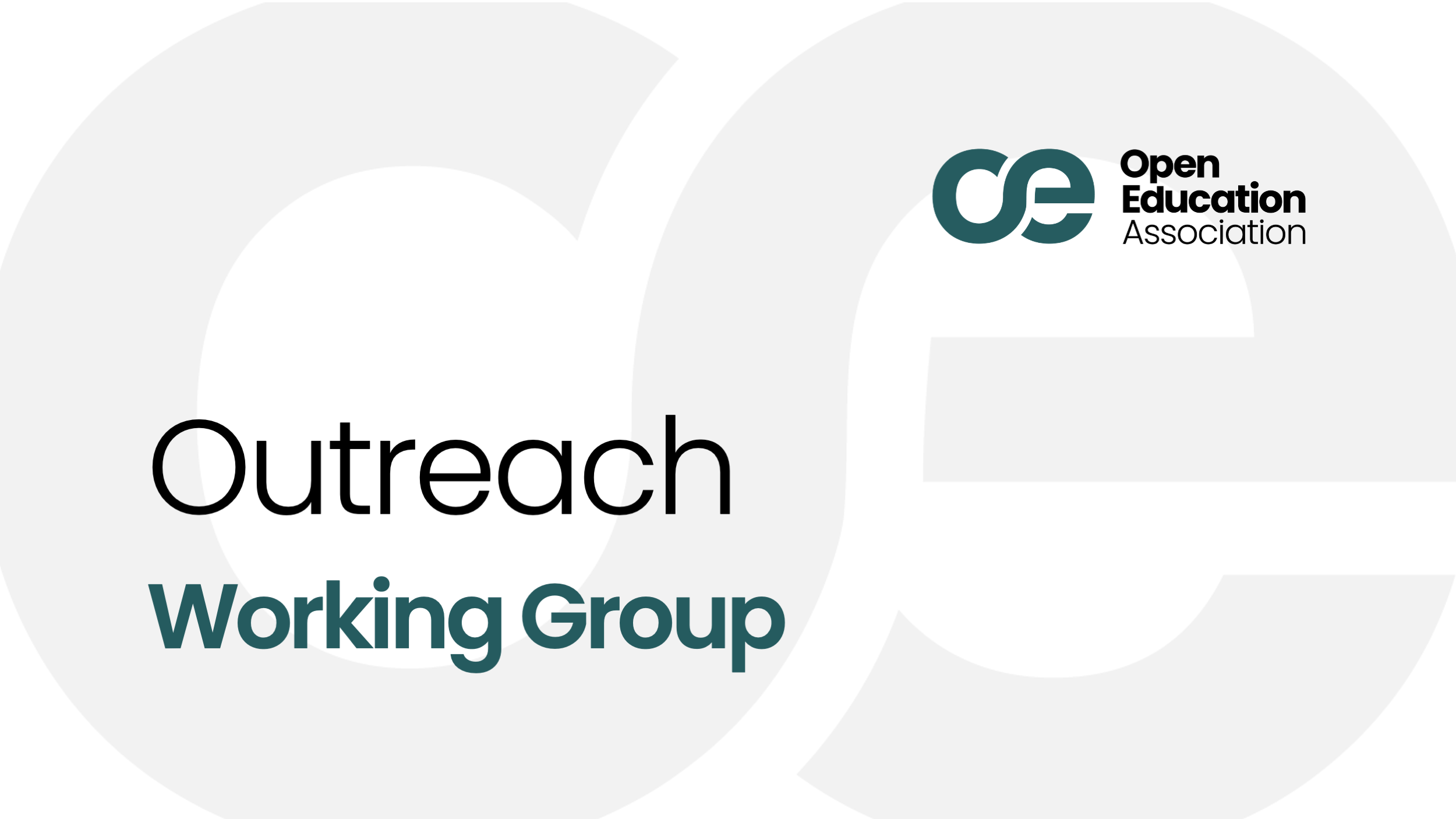 Outreach Working Group: Introductory Session 