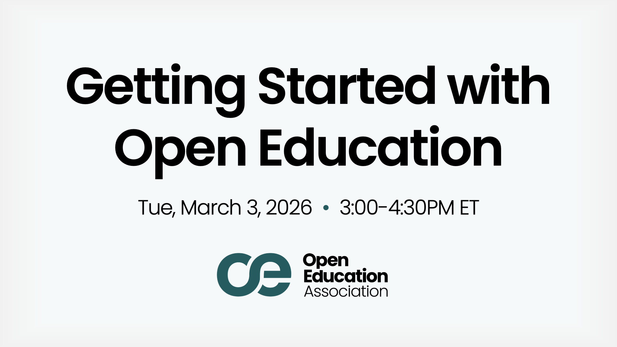 Getting Started With Open Education