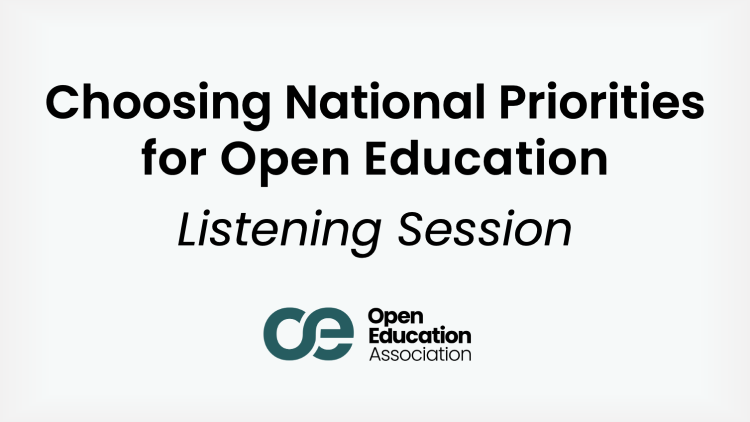 National Priorities Listening Session