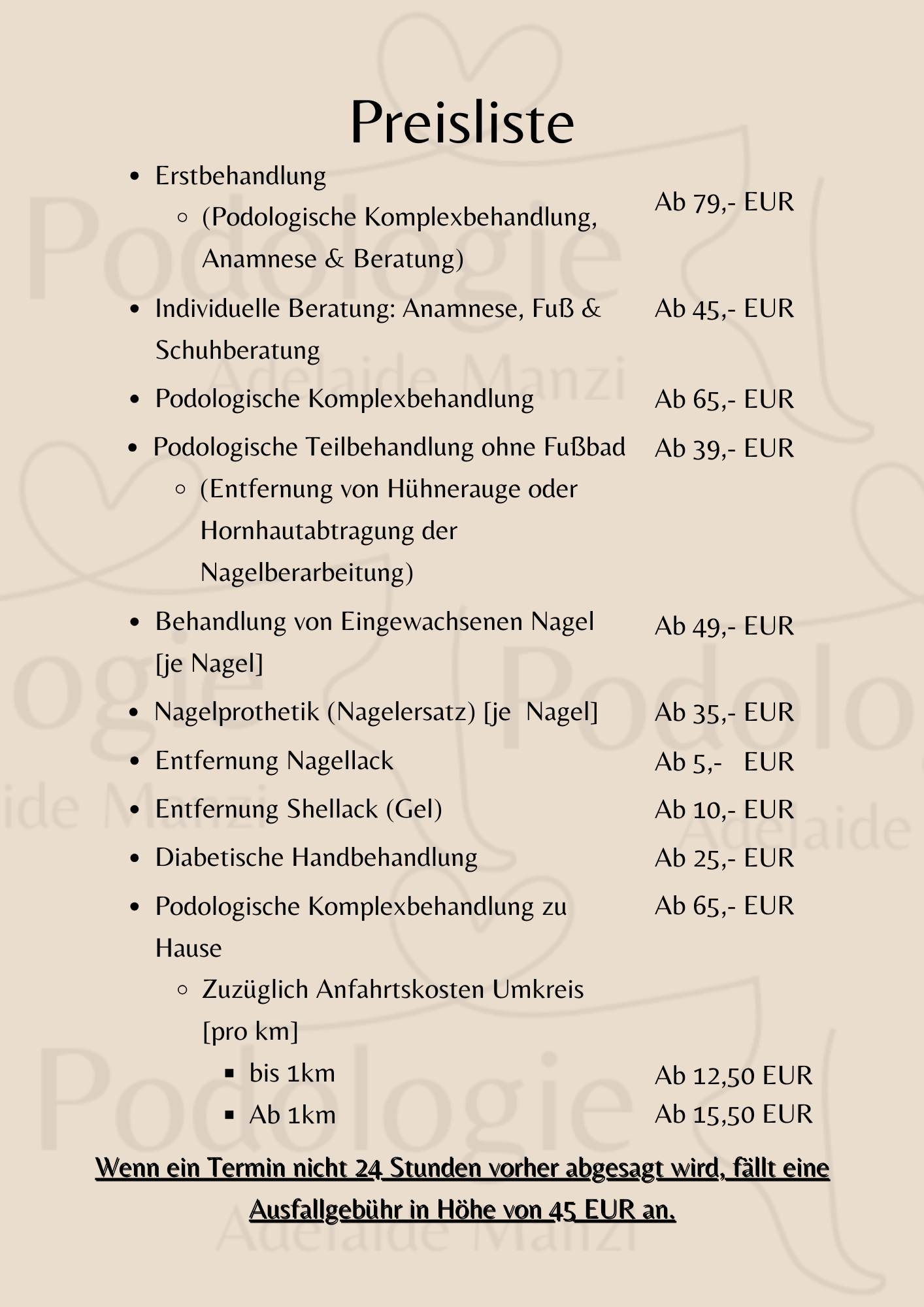Preisliste