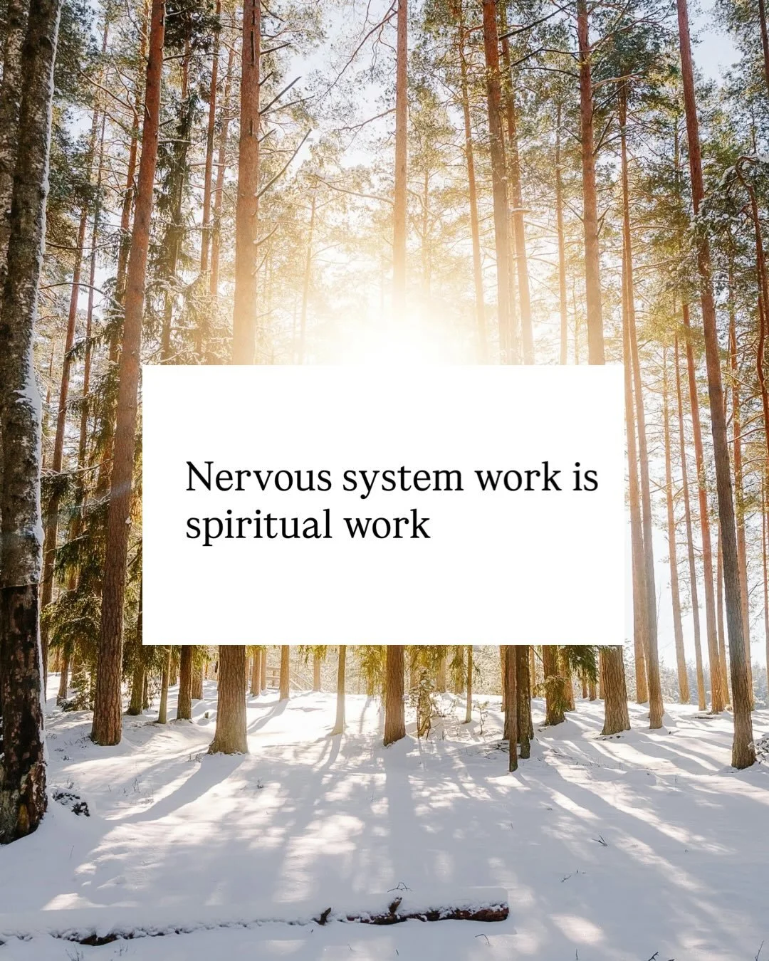 Taking time to tend to your own nervous system isn&rsquo;t selfish, it&rsquo;s spiritual.