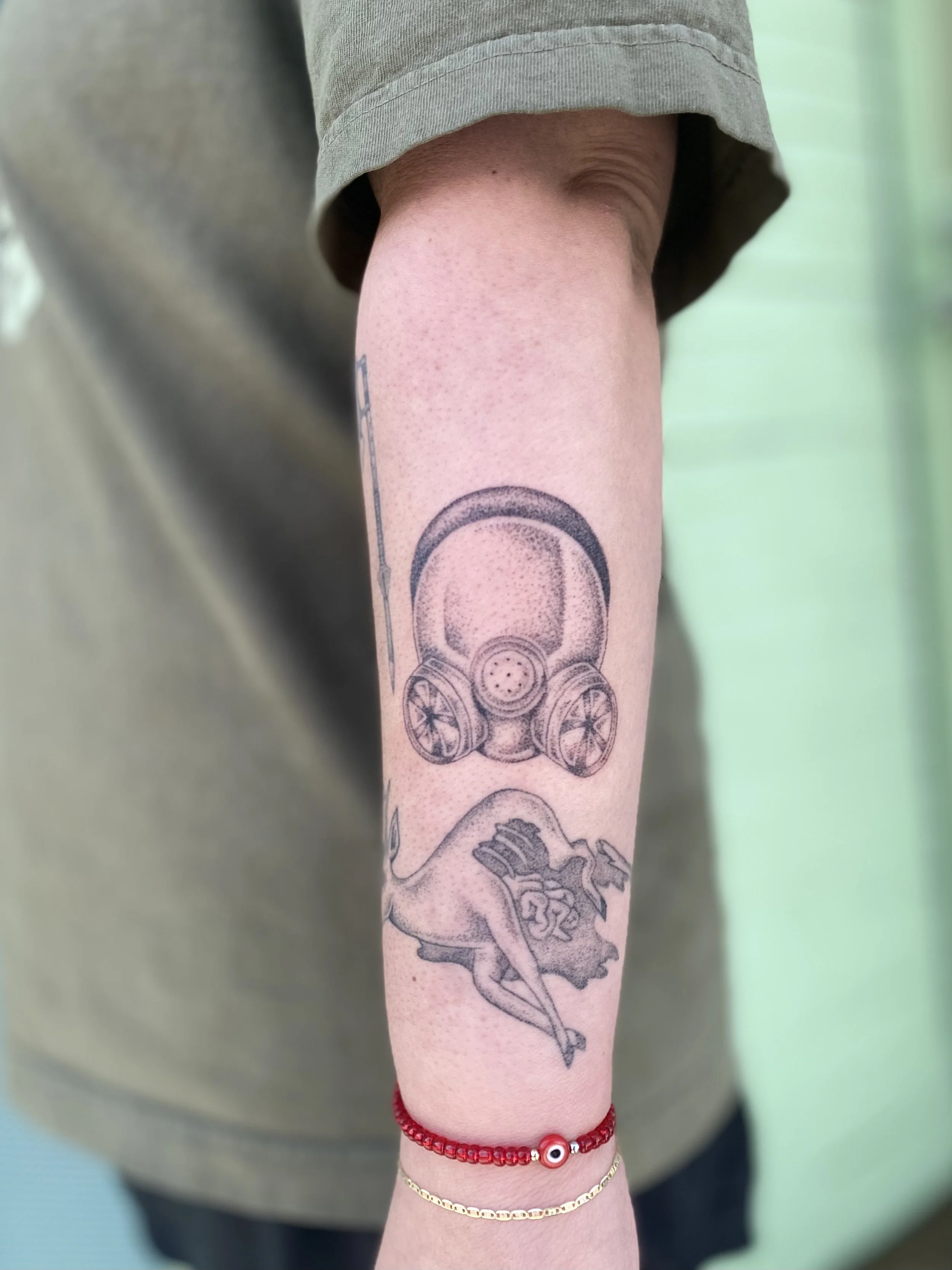 tattoo of a gas mask