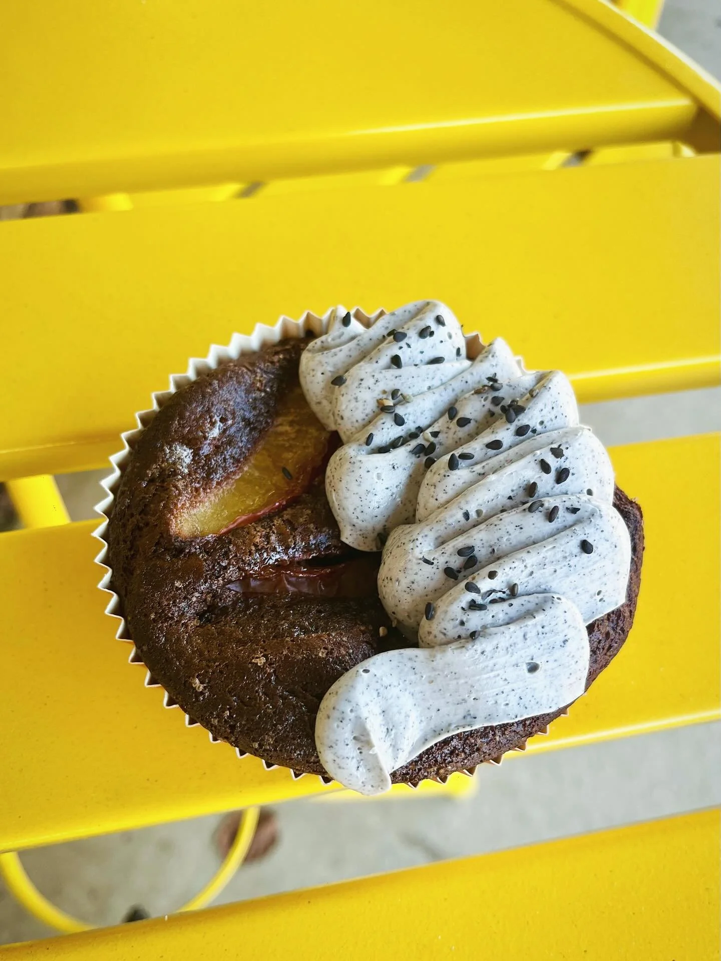Chocolate plum cakes with black sesame Swiss meringue buttercream! Available today only! 

#bakery #asheville #ashevillebakery #cake #chocolatecake #blacksesame #ashevilleeats #avleats #828isgreat #yoursforevermabel