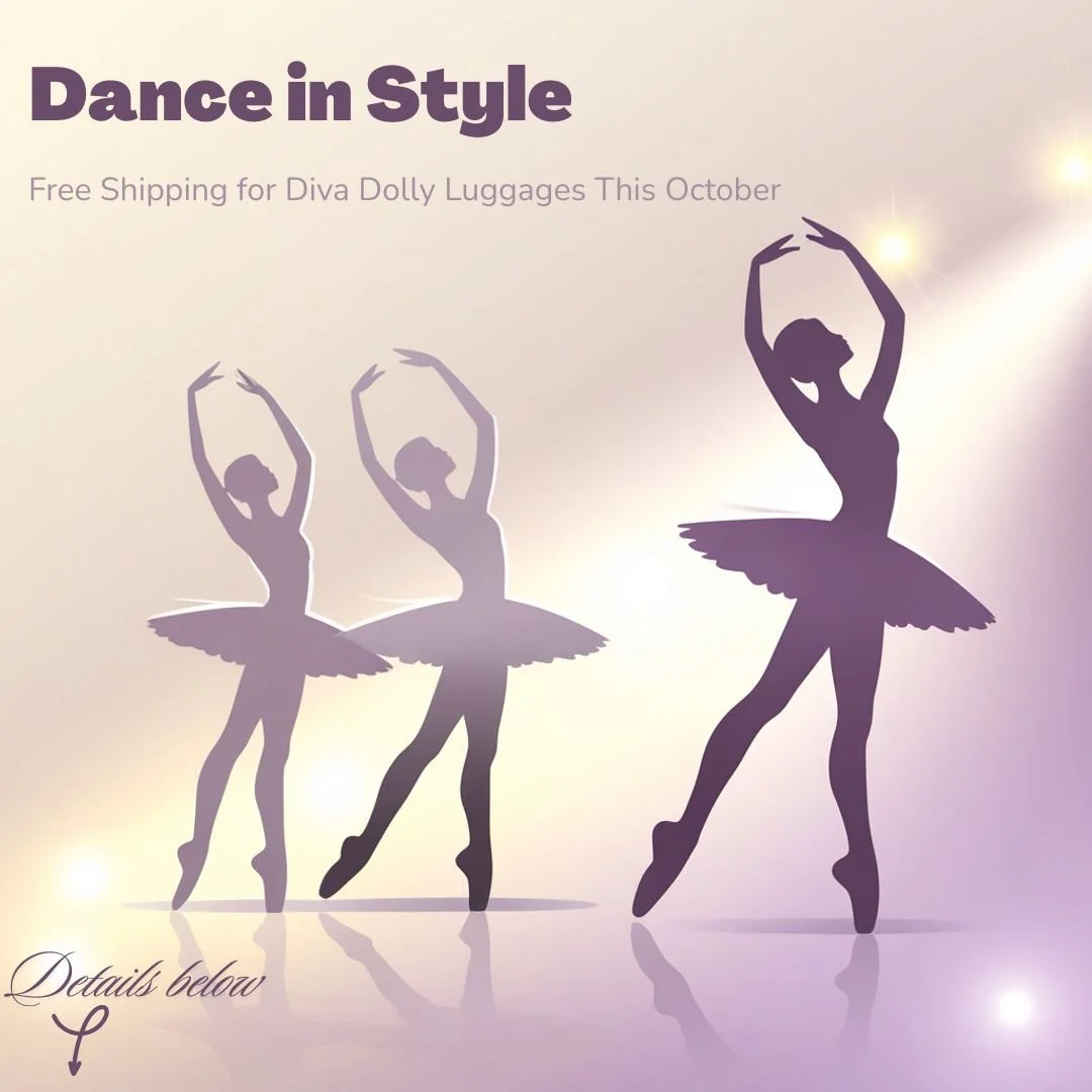 ✨ Big News from The Deal Stop! ✨
All through October, enjoy FREE SHIPPING on Diva Dolly luxury dance luggage ($100+ value) with any order of $500 or more. 🎀🩰

Diva Dolly keeps every costume, shoe, and accessory performance-ready &mdash; now it ship