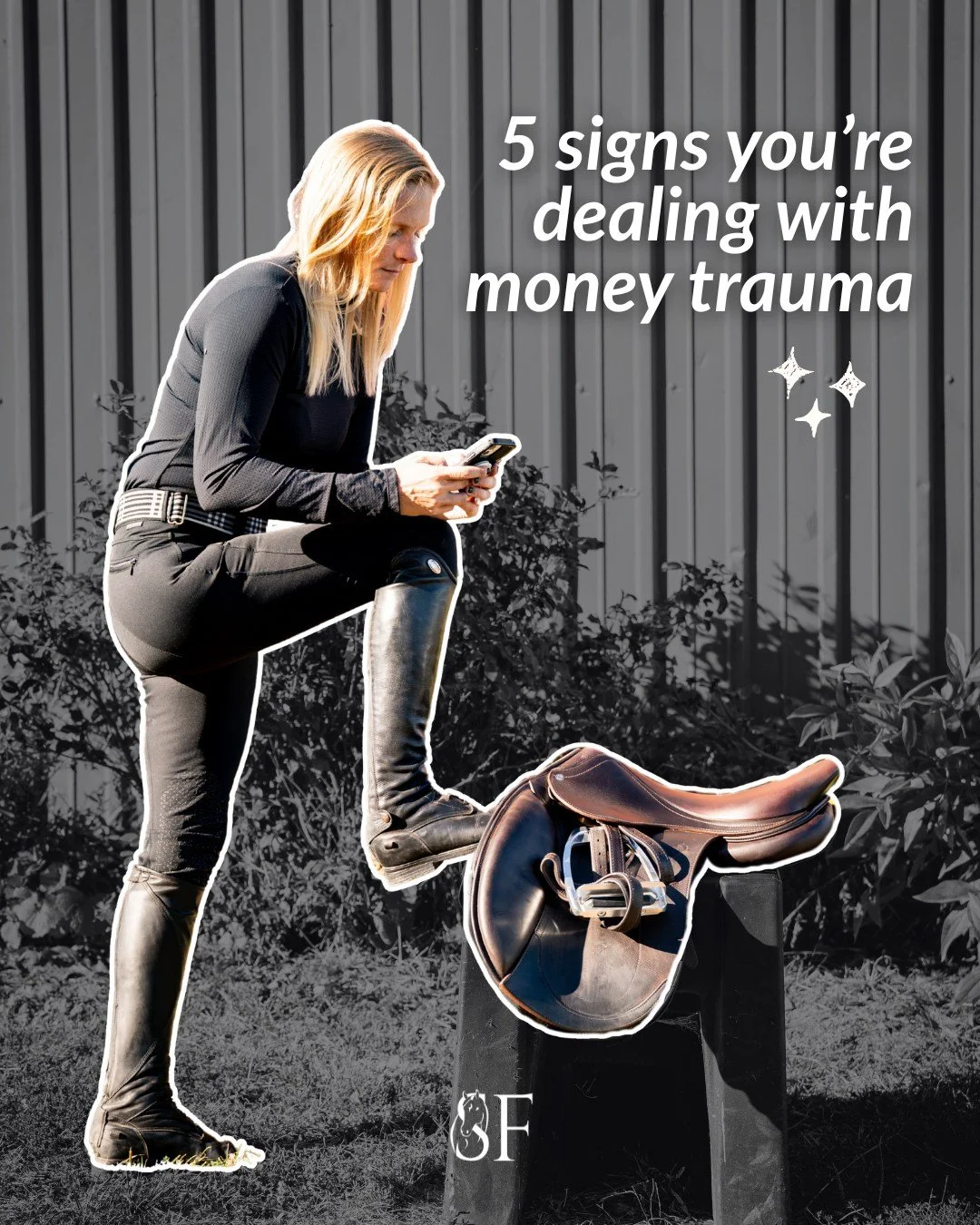 Your relationship with money might be showing up in ways you don't even realize 💸

You'll spend $500 on your horse's supplements without blinking, but feel guilty buying yourself a $50 pair of jeans.

You avoid checking your bank account because it 