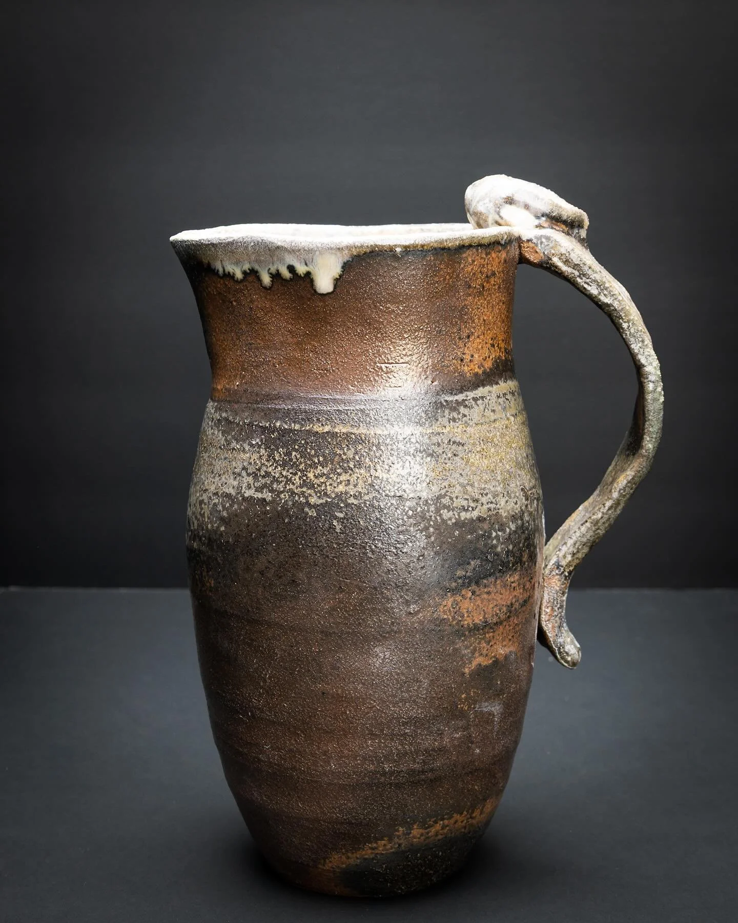 I just want to thank the wood firing process for saving my BFA show and consistently producing work I love. I would also like to thank @benjupchurch for everything he does to make the wood firings happen (including managing Lake Adam - a glaze experi
