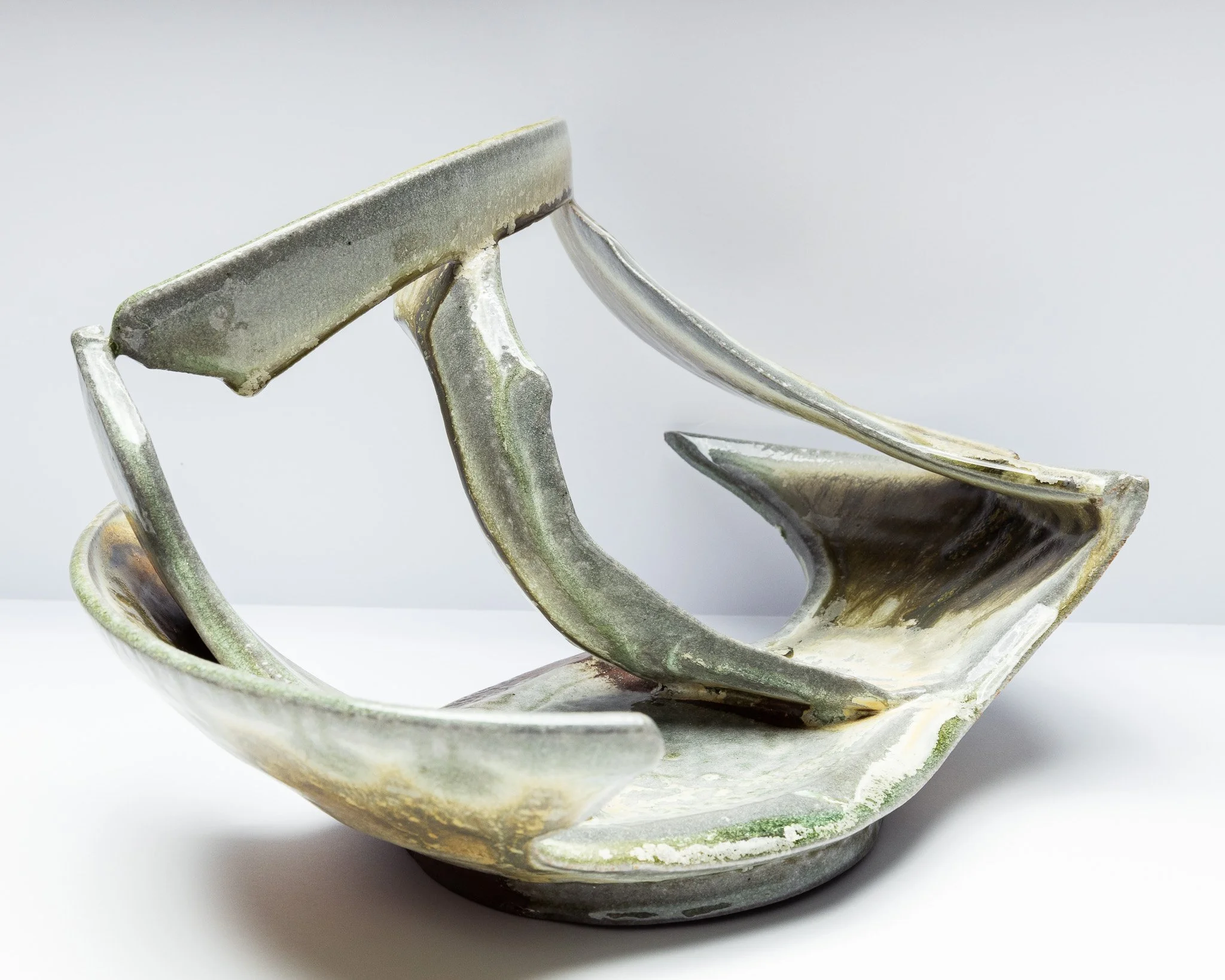 Reconstructed Platter, Stoneware, Cone 10 Soda Fired - SOLD