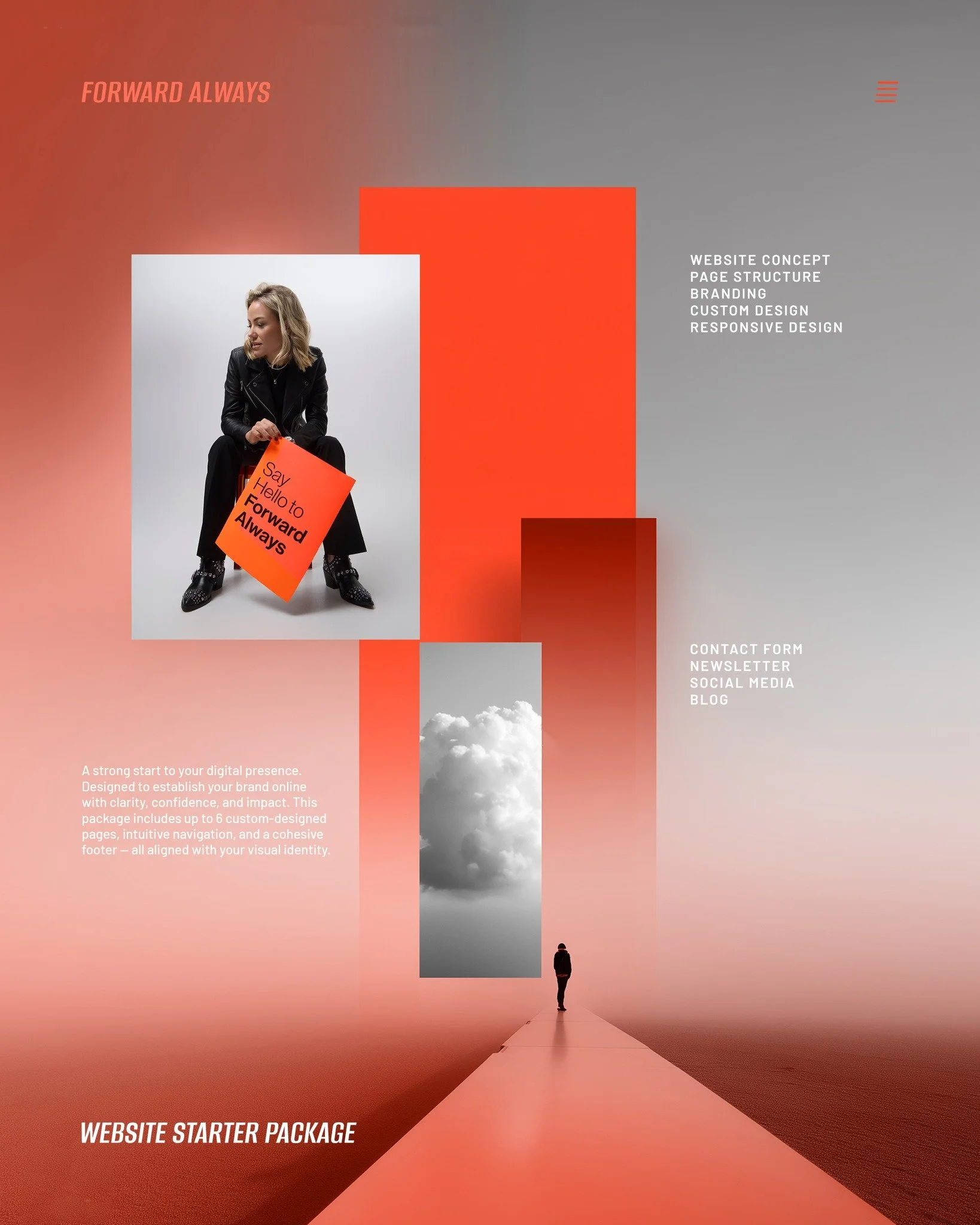 Our #WEBSITE STARTER PACKAGE is designed to establish your digital presence with clarity and impact. 

🌐 This package includes up to 6 pages, navigation, and footer&mdash;all crafted with your brand&rsquo;s visual identity in mind. The goal: clearly