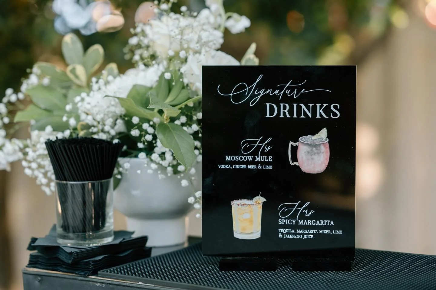 ✨ Signature drinks deserve a signature moment ✨

Acrylic Bar signs are the perfect modern touch for weddings &mdash; sleek, stylish, and totally customizable. From his &amp; hers cocktails to playful drink names and elegant fonts, they make your bar 