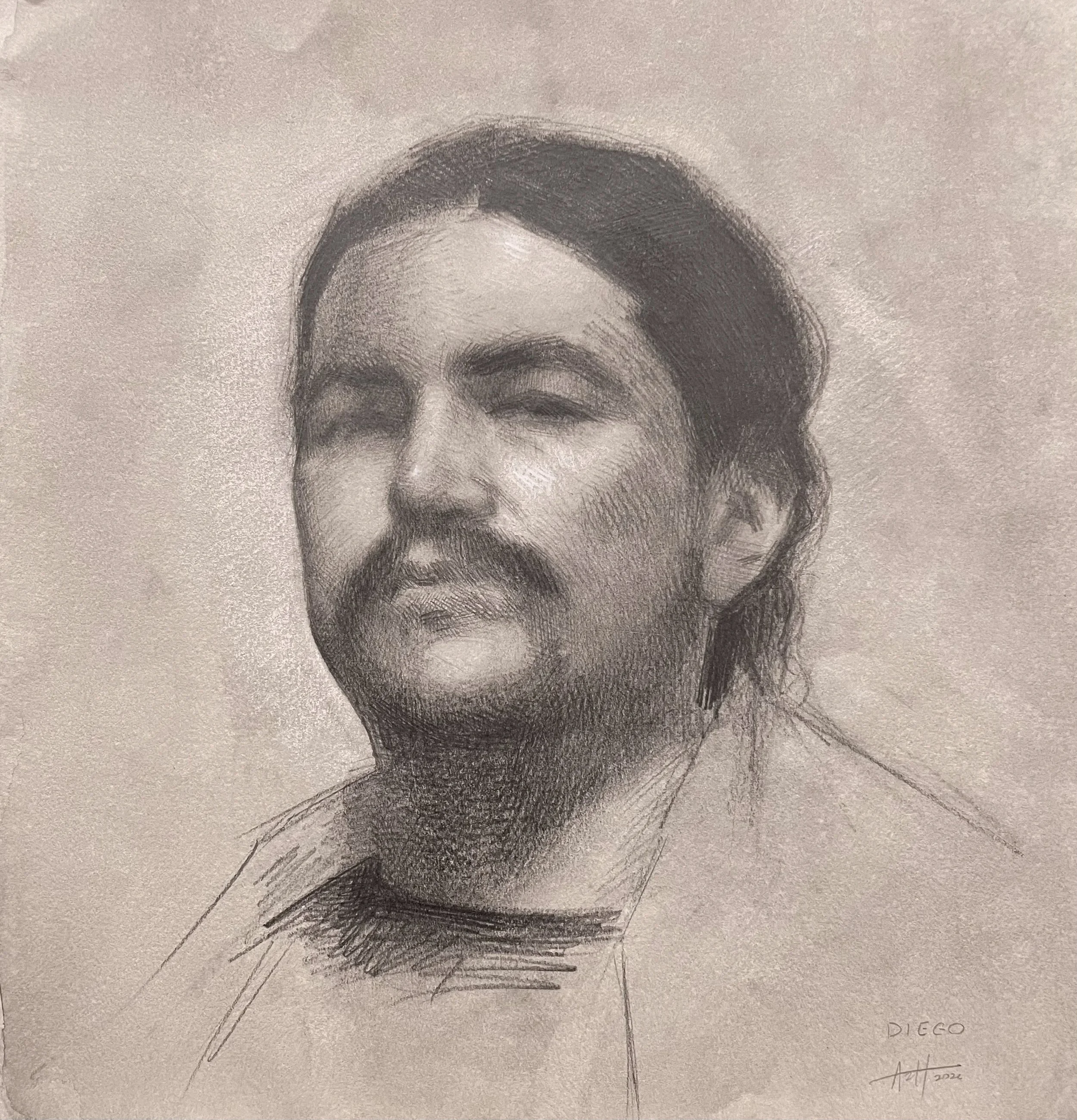 'Diego', 2026, Graphite and chalk