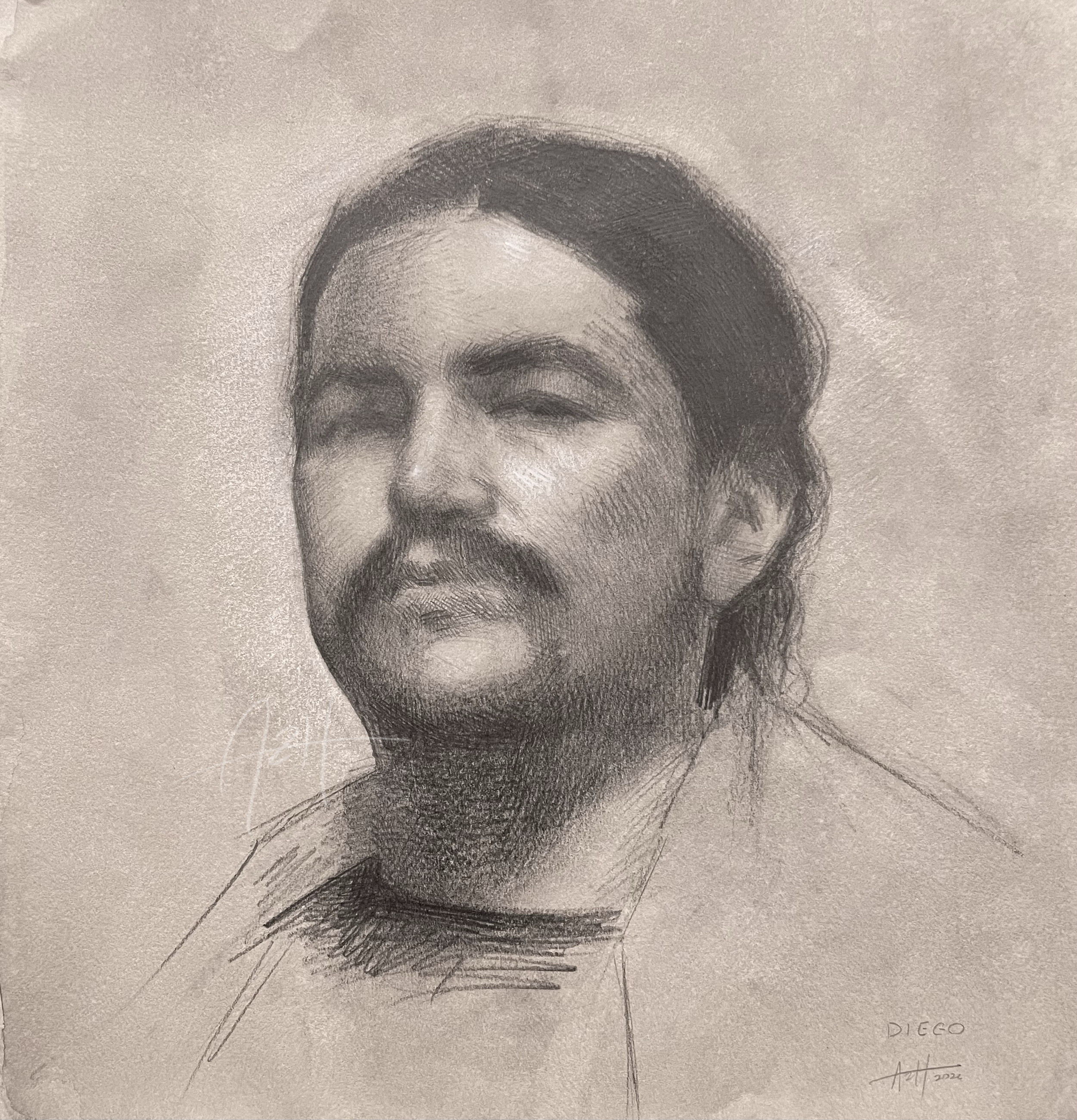 'Diego', 2026, Graphite and chalk