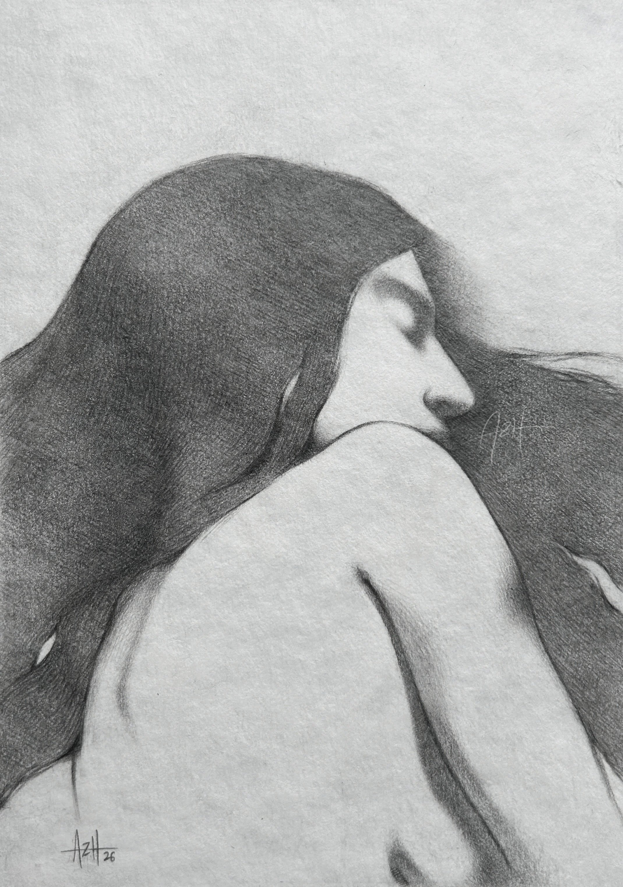 'Sleep', 2026, Graphite, 11.5 x 16.5 cm — SOLD