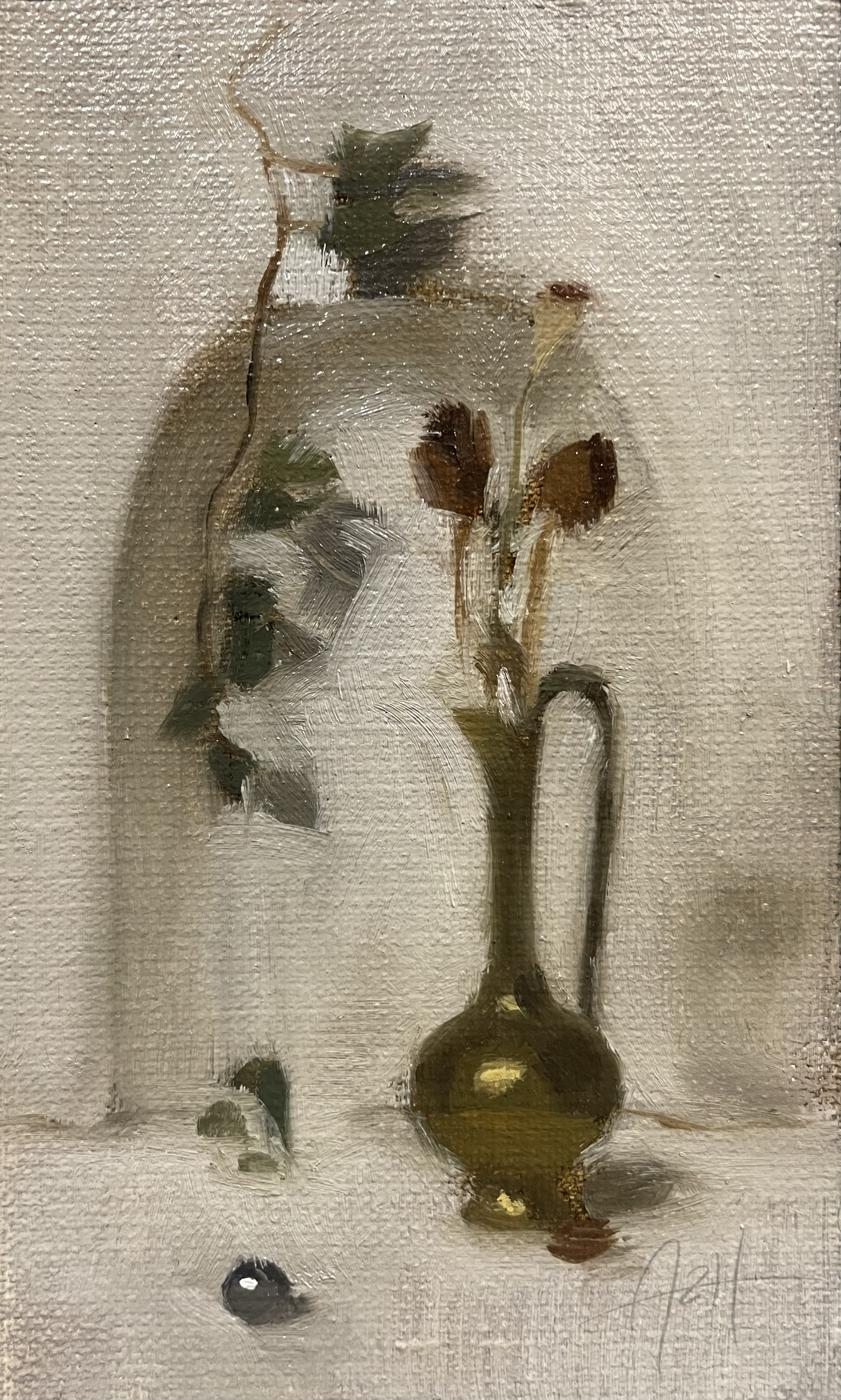 'Dried Roses (Study)', 2025, Oil on linen 🔴