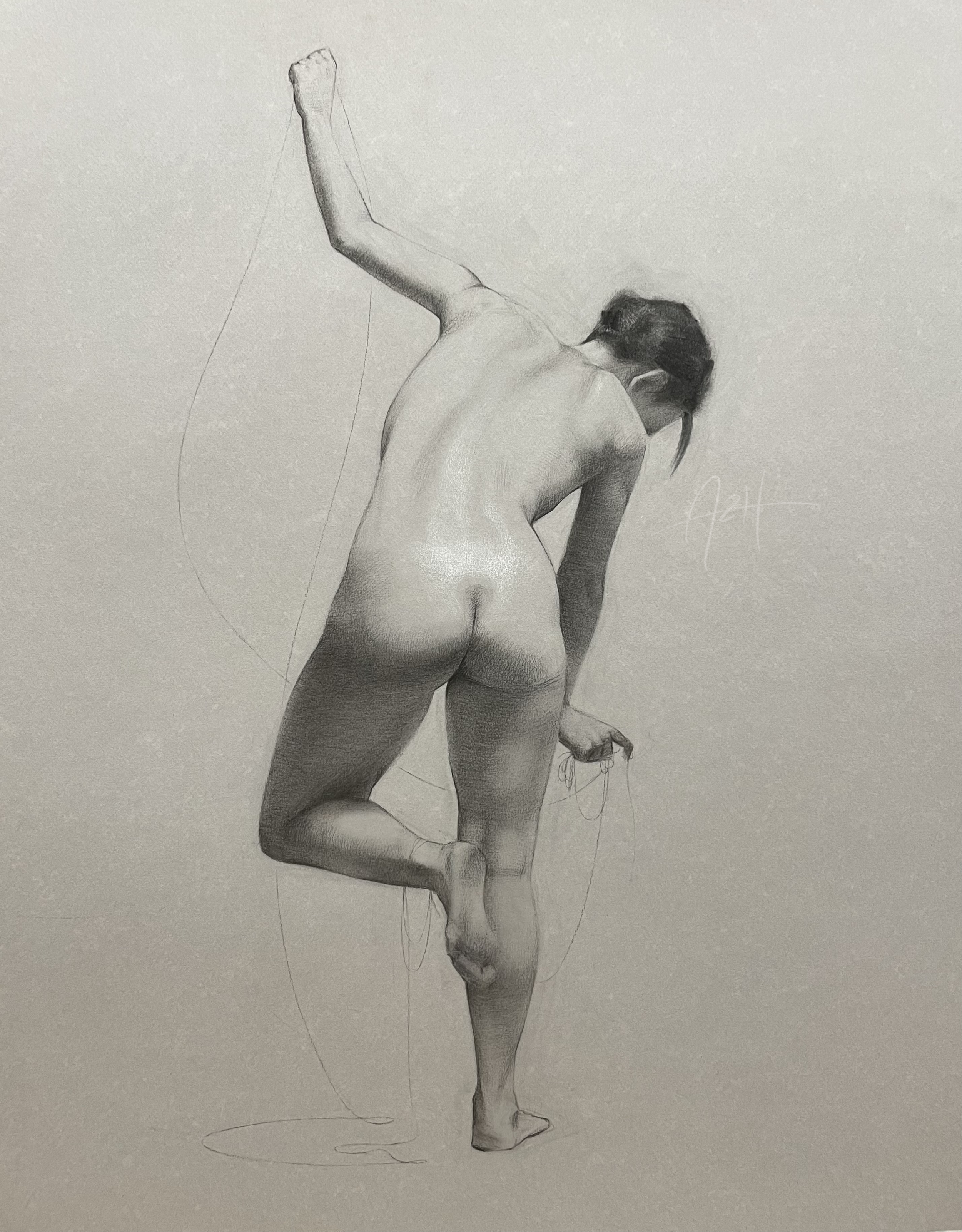 'A Fate', 2023, Chalk and charcoal 🔴