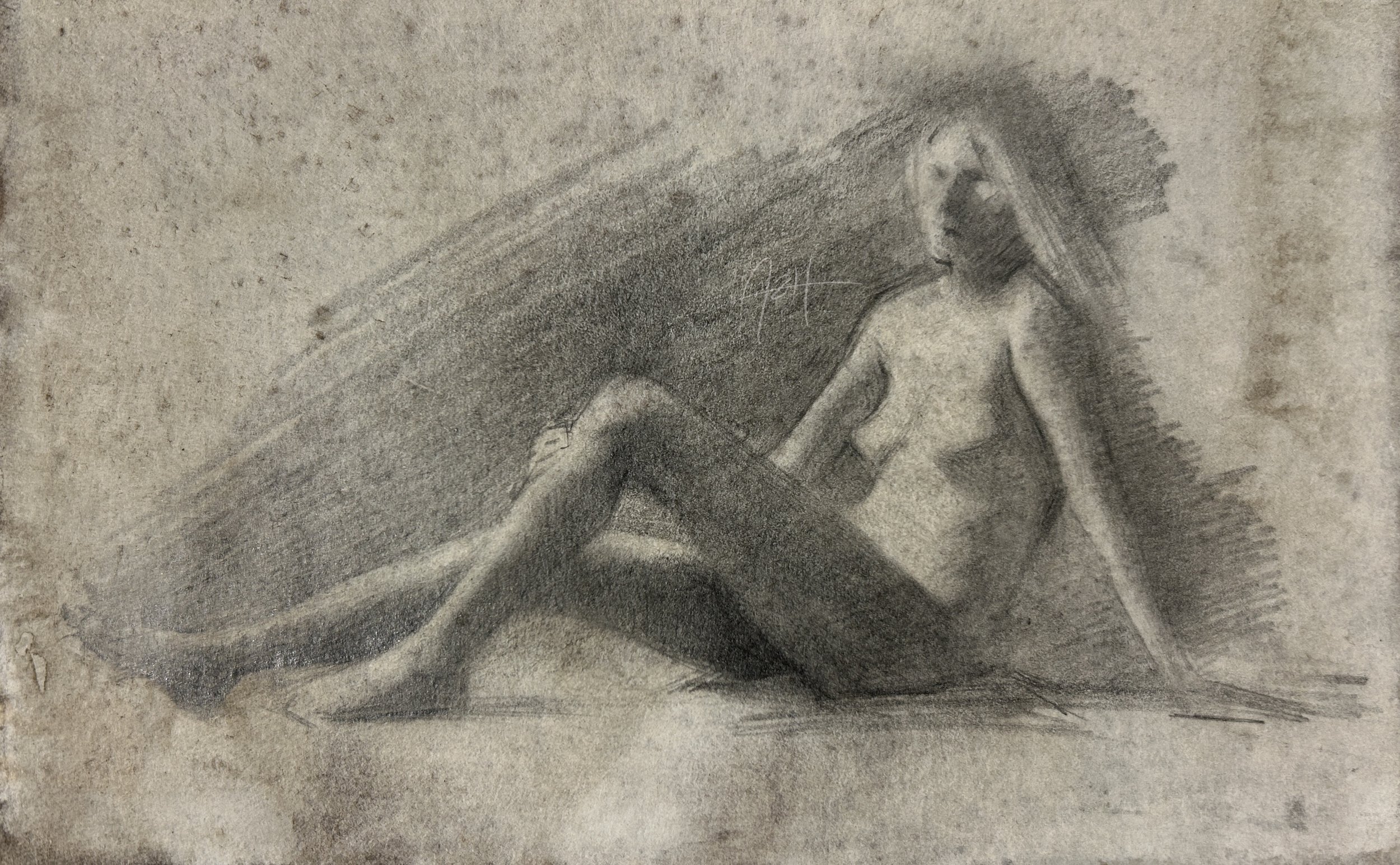 Untitled (sketch of a woman reclining), 2026, Graphite, 18 x 11 cm